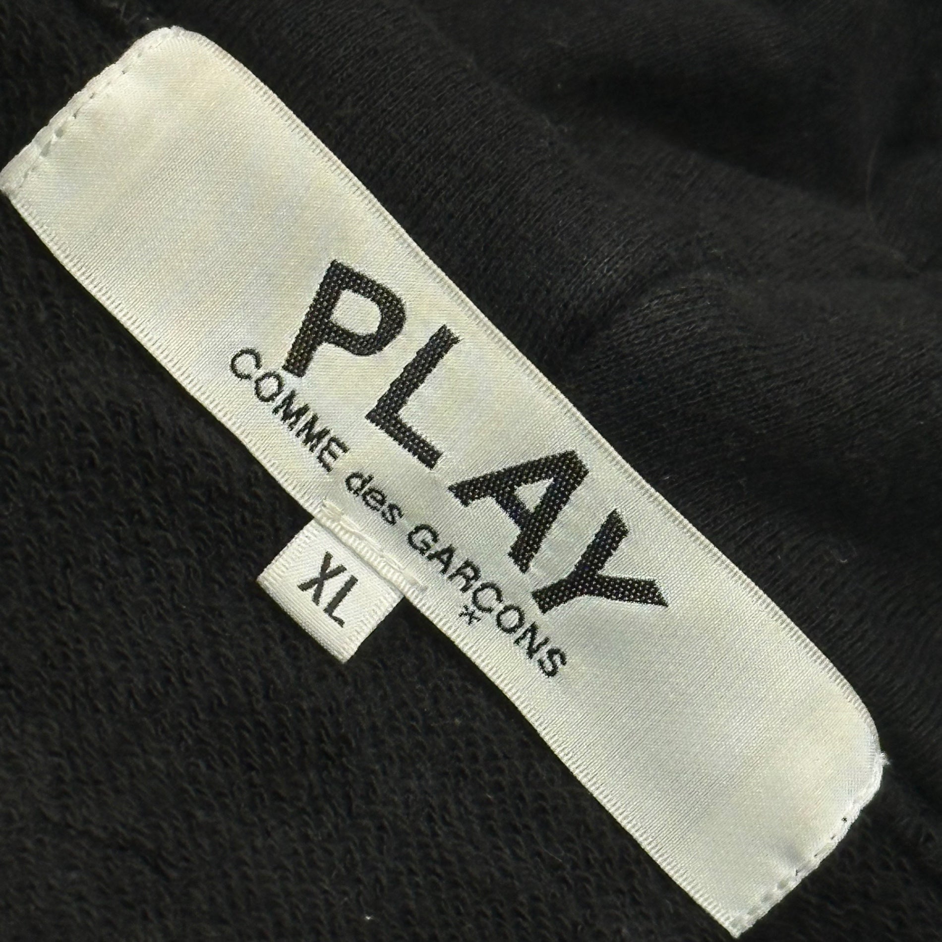 PLAY COMME des GARCONS(プレイコムデギャルソン) 24SS Cotton Zip-Up Hoodie With Black Emblem コットン ジップアップ パーカー ハート ロゴ AX-T343 XL ブラック AD2024/2