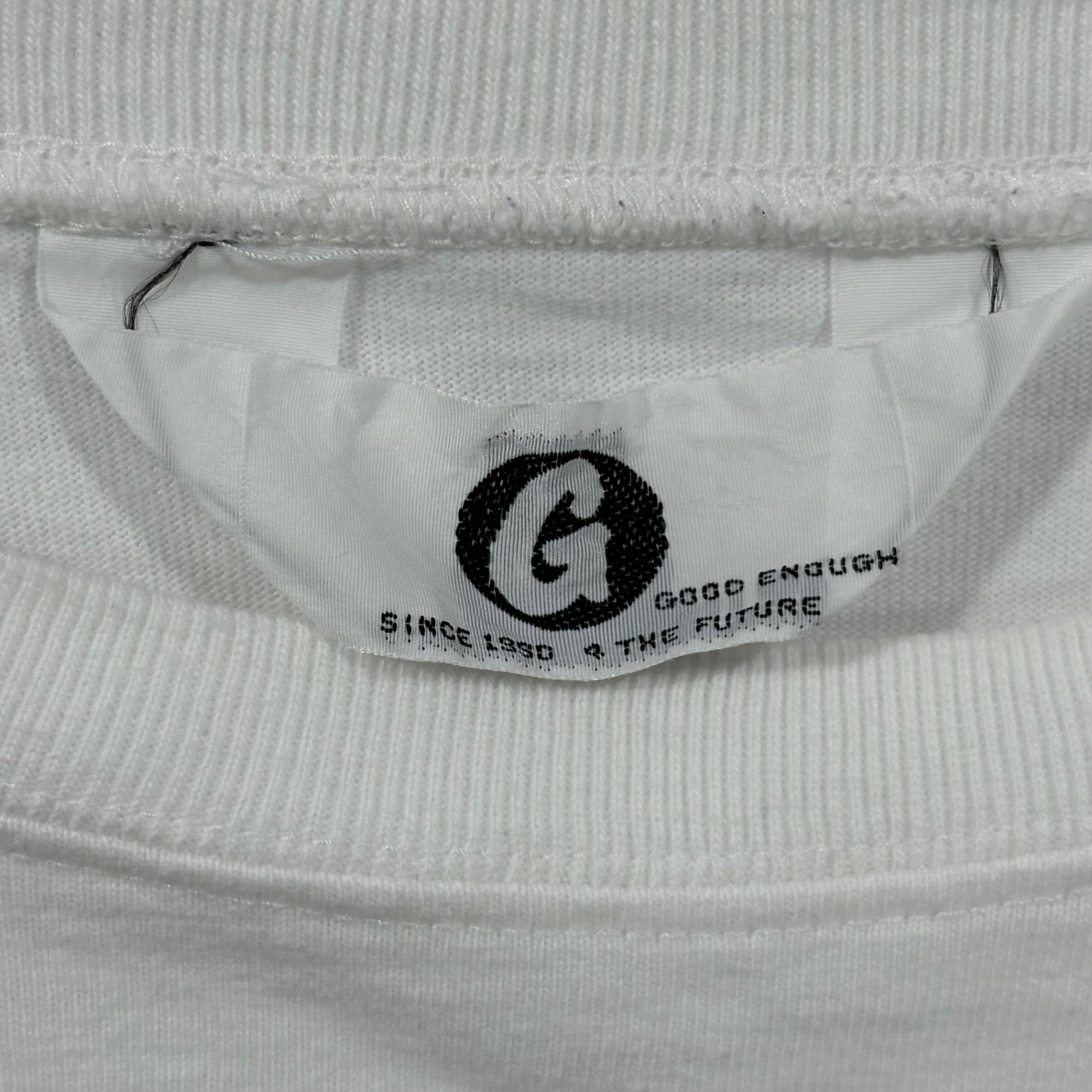 GOODENOUGH(グッドイナフ) 90's Line-blocked s/s T-shirt ライン 切替 半袖 Tシャツ 表記消(L程度) ホワイト×ピンク