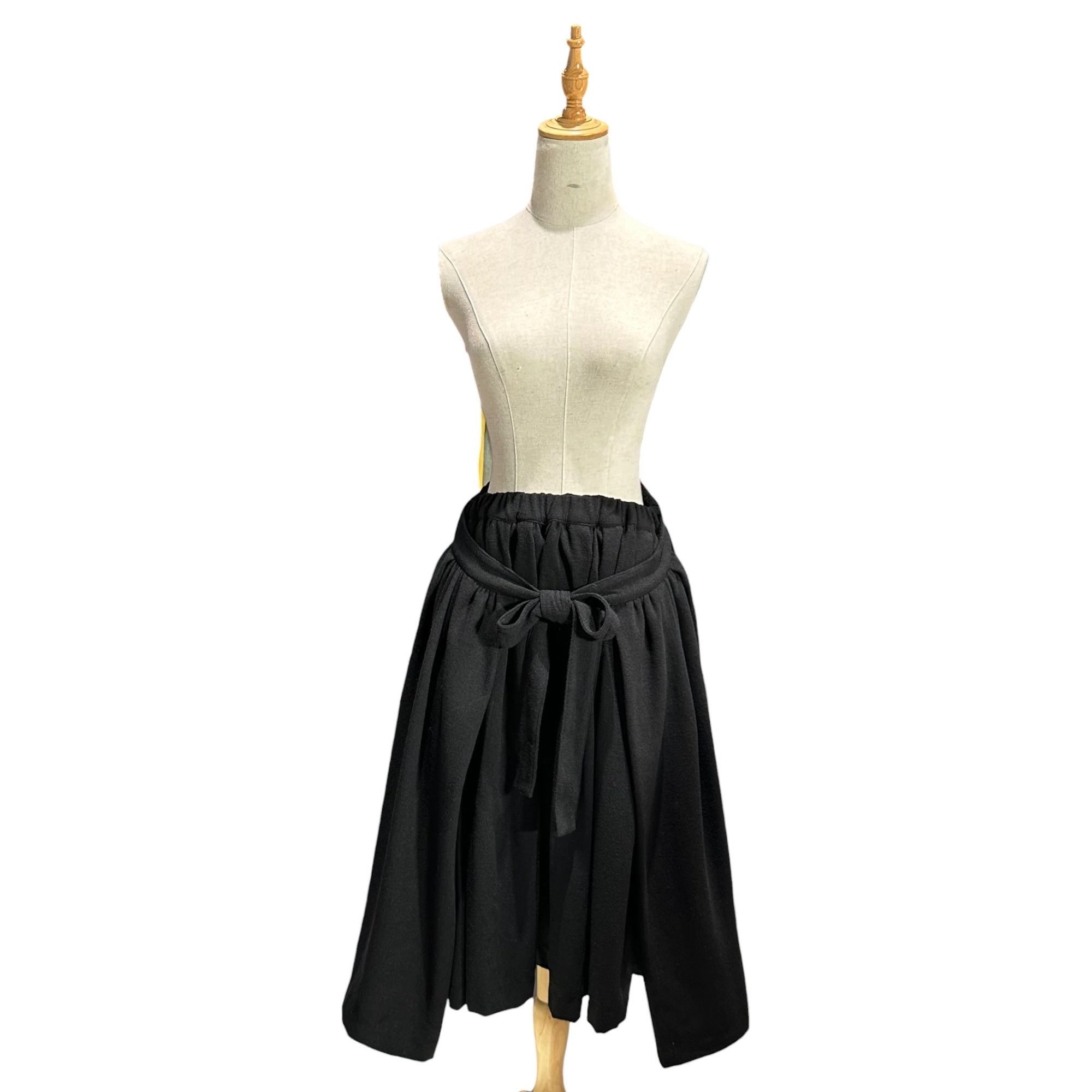 COMME des GARCONS(コムデギャルソン) 25AW Polyester-Felted Reconstructed Gathered Balloon Skirt ポリ 縮絨 再構築 ギャザー バルーン スカート RP-S013 XS ブラック AD2025