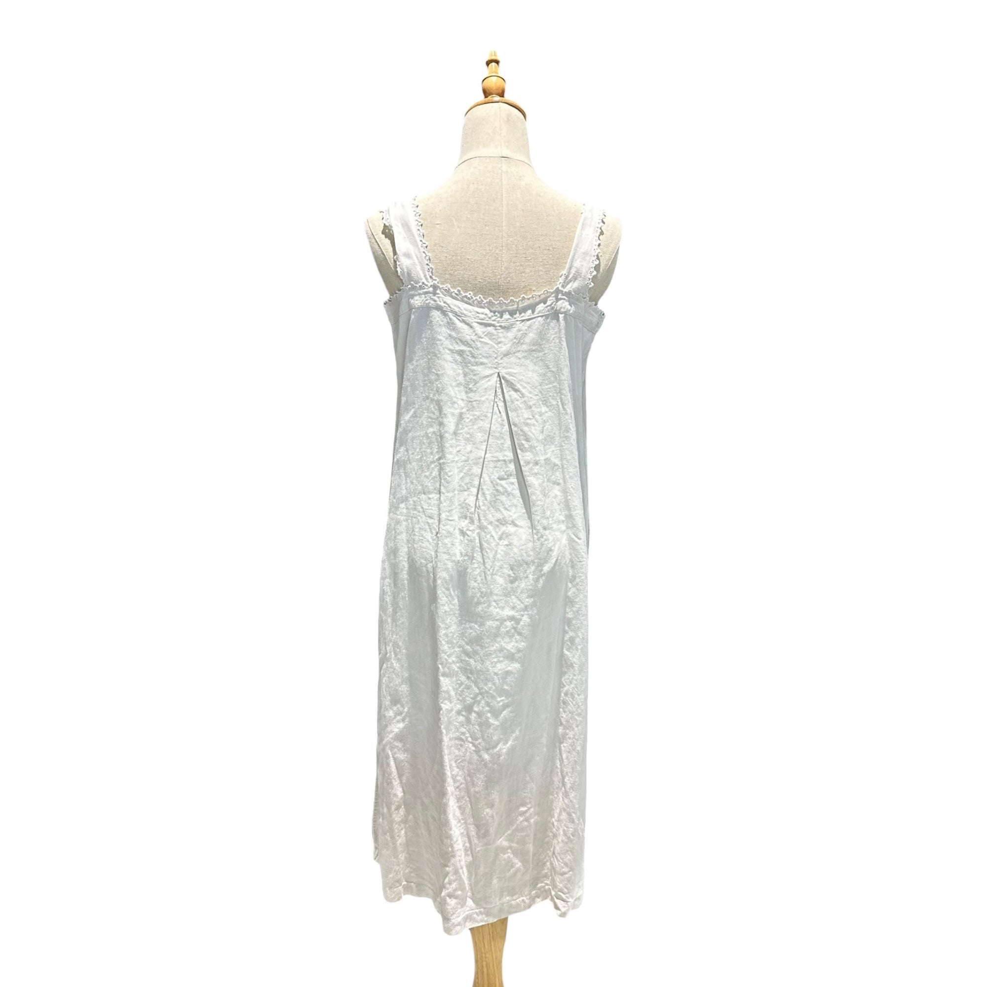 Euro vintage(ヨーロッパヴィンテージ) 20's~ hand_ scalloped lace camisole onepiece スカラップレースのコットンキャミソールワンピース 表記無し(M程度) ホワイト