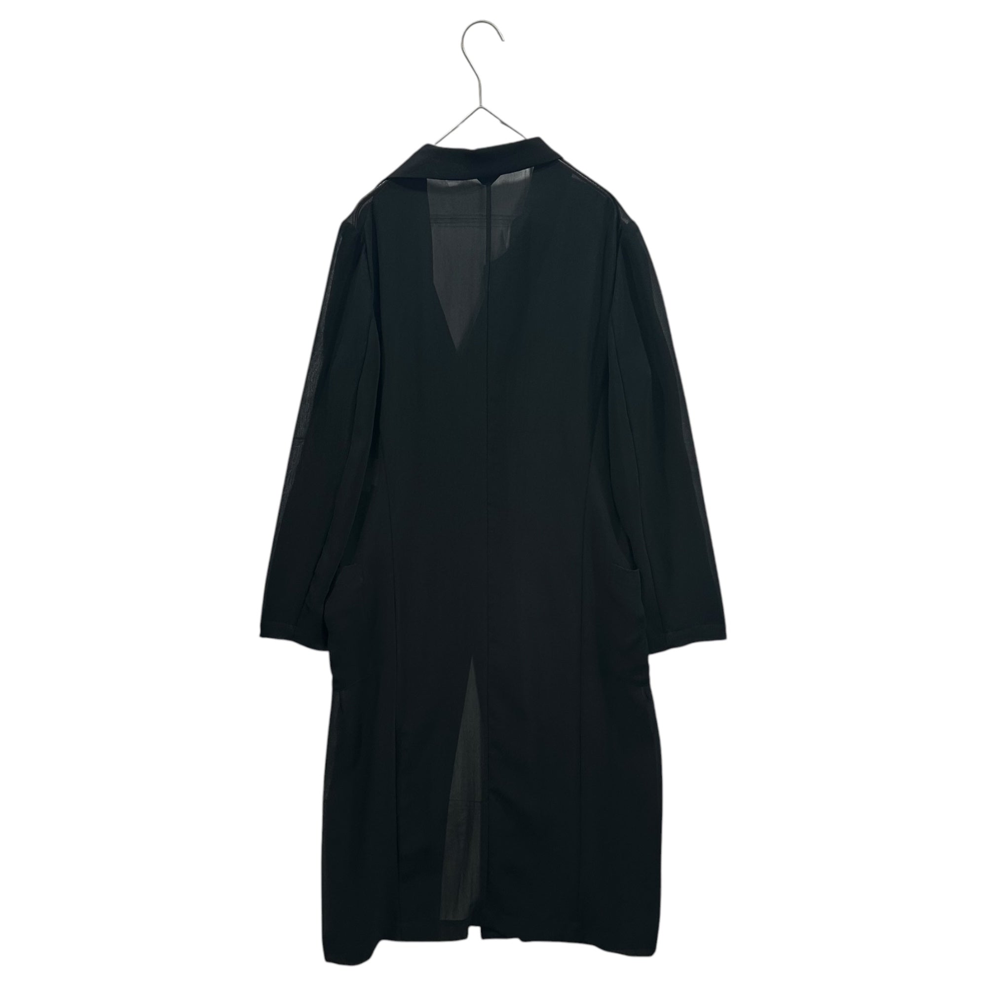 COMME des GARCONS(コムデギャルソン) 1999SS Poly Sheer 3-Button Long Coat ポリ シアー 3ボタン ロング コート GJ-040620 FREE ブラック AD1998 90s アーカイブ