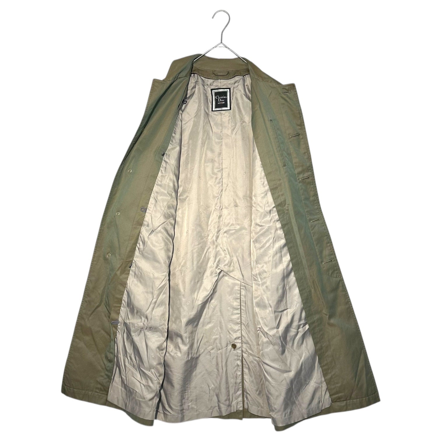 Christian Dior MONSIEUR(クリスチャンディオールムッシュ) Vintage Iridescent Stovepipe Collar Coat ヴィンテージ タマムシ ステンカラー コート S カーキ 玉虫