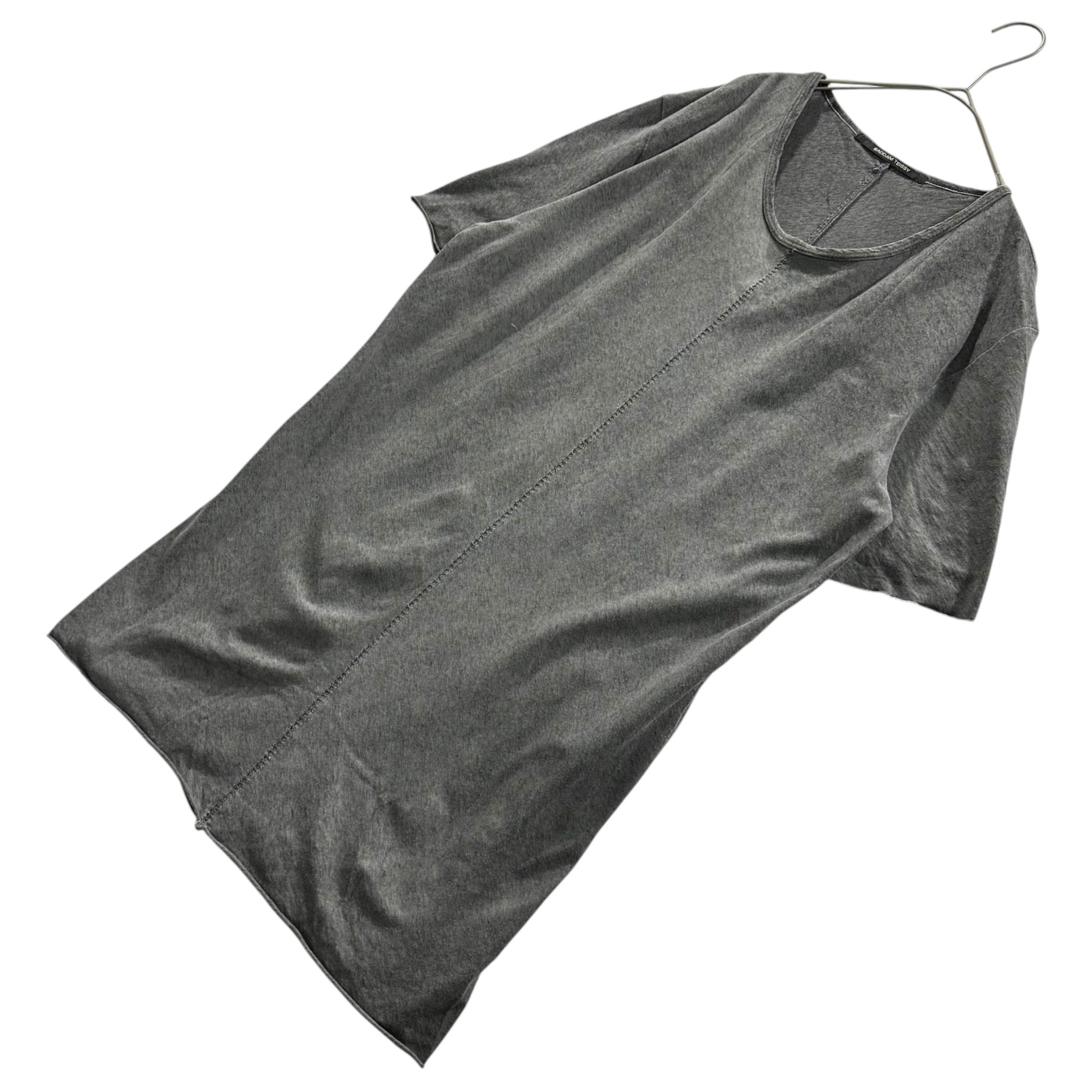 SADDAM TEISSY(サダムテイシー) High Twist Cotton Cold Dye Cut Off Half Sleeve T-Shirt ハイツイスト コットン コールド ダイ カットオフ Tシャツ ST101-0068S 3(L程度) グレー