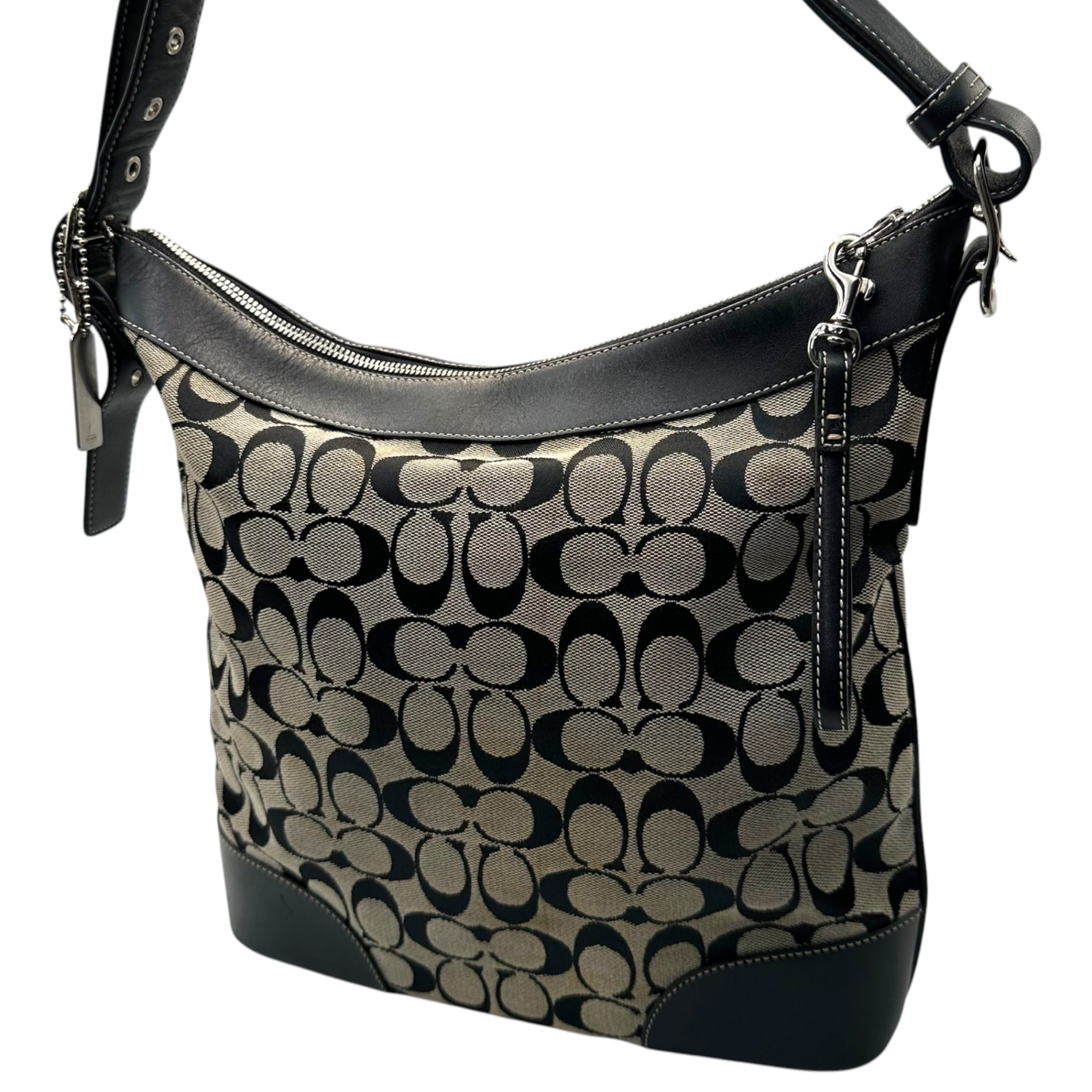 COACH(コーチ) Signature Shoulder Bag シグネチャー ショルダー バッグ 6346 グレー×ブラック