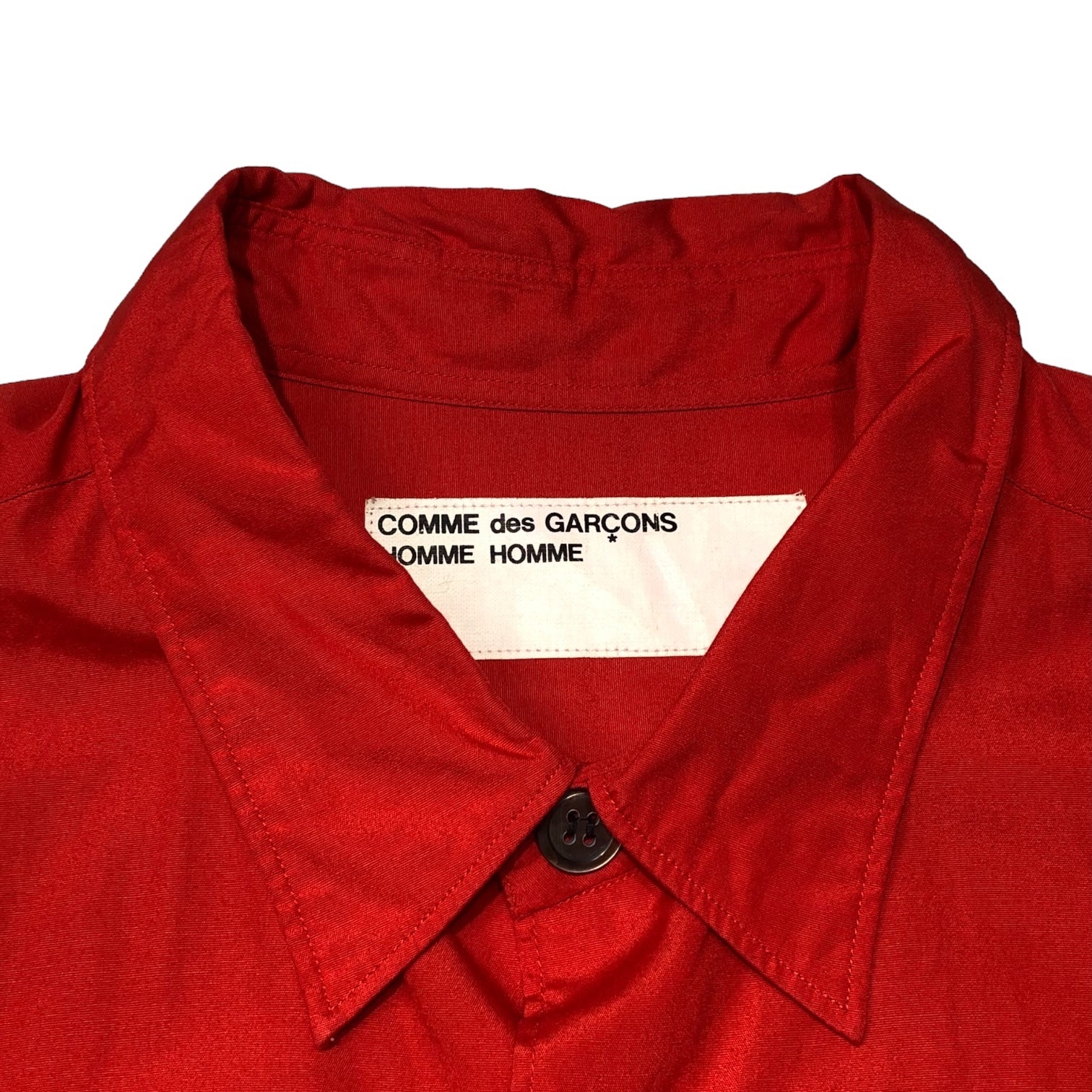 COMME des GARCONS HOMME HOMME(コムデギャルソンオムオム) 01AW cotton big button wide shirt コットンビッグボタンワイドシャツ IC-B005 FREE レッド AD2001