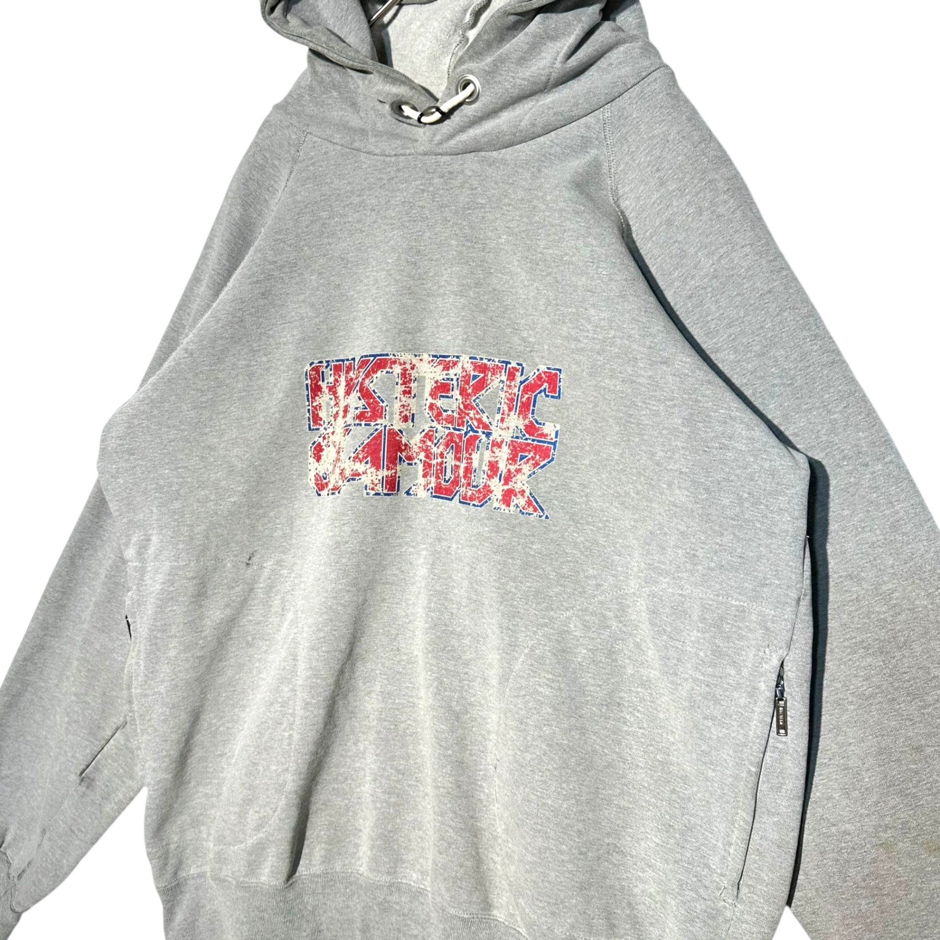 HYSTERIC GLAMOUR(ヒステリックグラマー) 90's ~ 00’s  logo pullover hoodie ロゴ プルオーバー パーカー 2CF-5076 FREE グレー 初期 Y2K