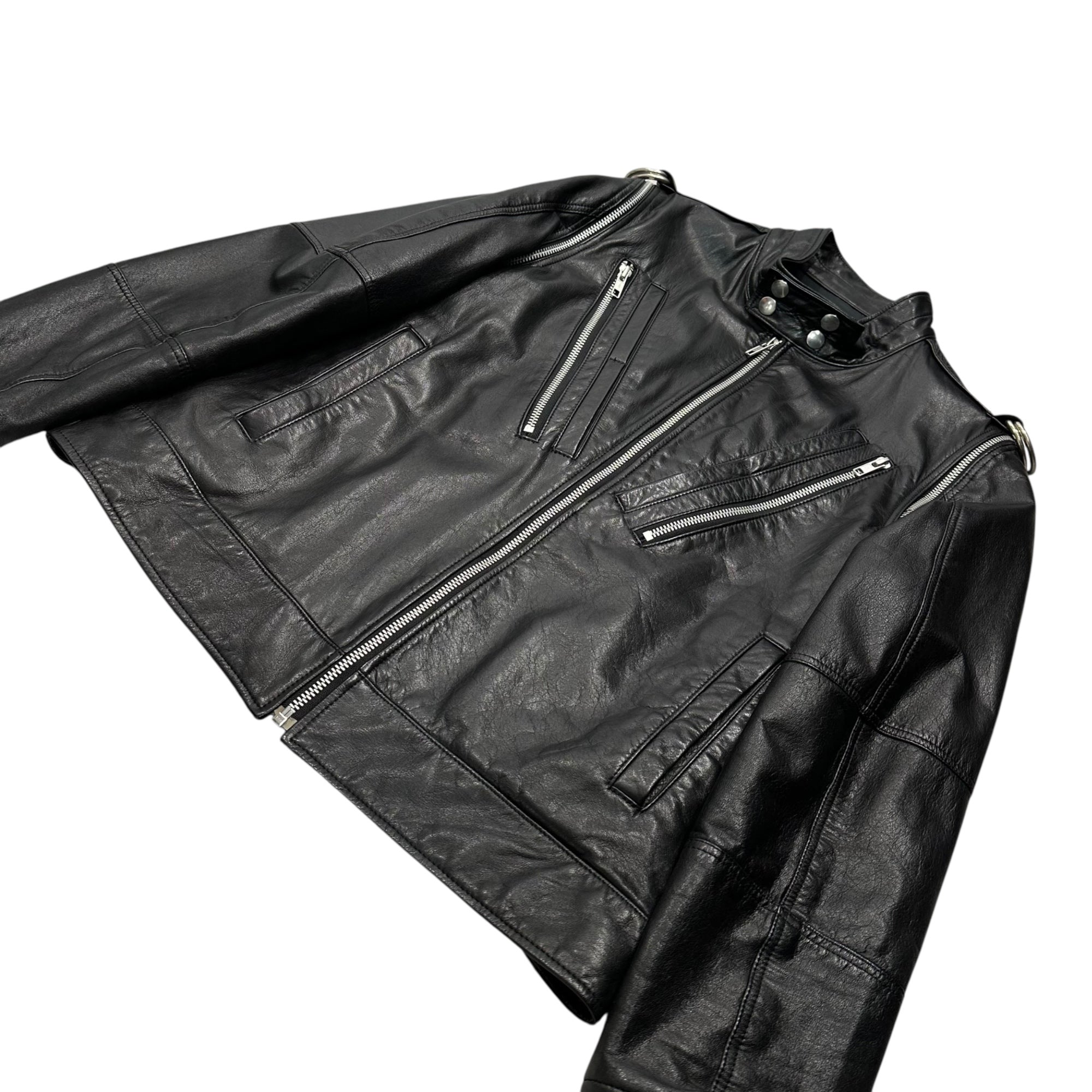 UNDERCOVERISM(アンダーカバイズム) 07AW Reverse Figure-8 Zip Leather Jacket 逆さ 八の字 ジップ レザー ジャケット 7A271-B15 2(S~M程度) ブラック Purple期 2007年秋冬 稀少 アーカイブ