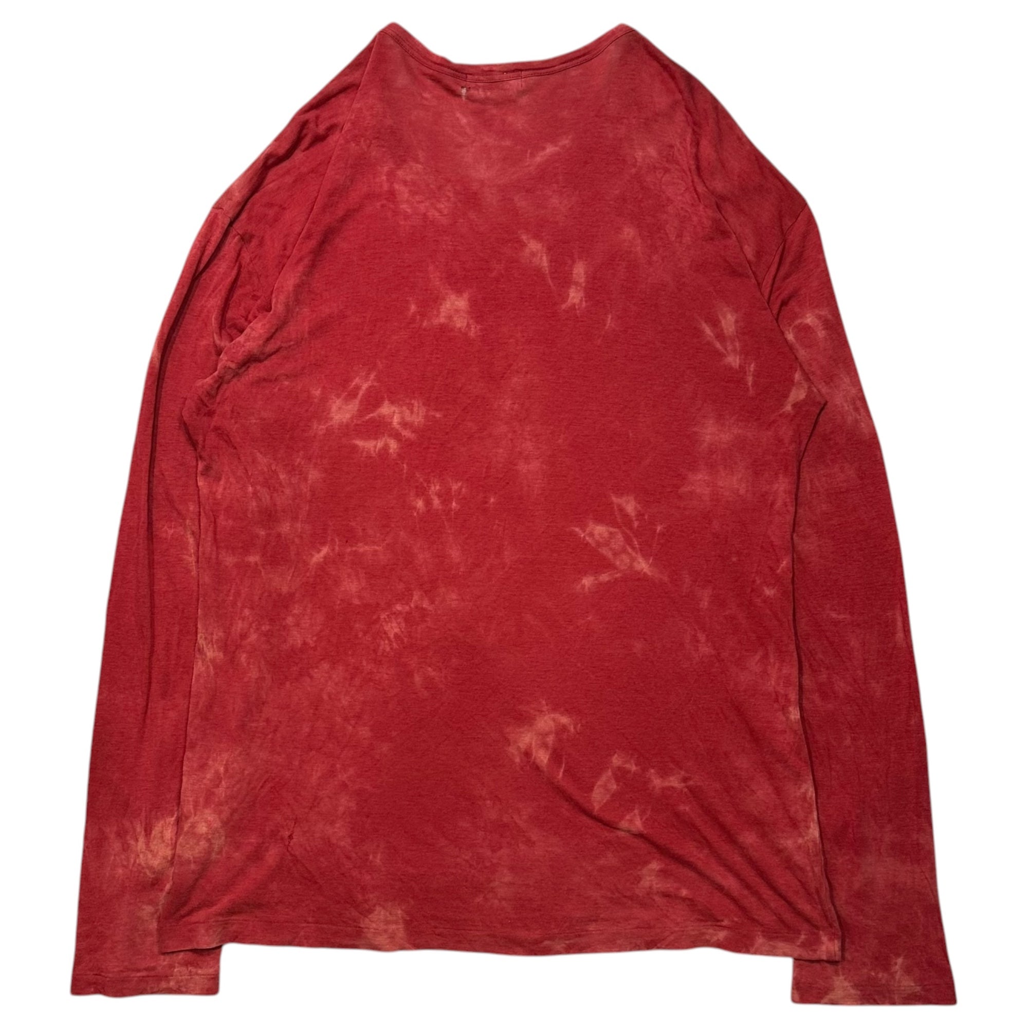 YOHJI YAMAMOTO POUR HOMME(ヨウジヤマモトプールオム) Tie-dye long-sleeved crew-neck cut and sewn タイダイ染め 長袖 クルーネック カットソー 品質表示タグが読み取れない為不明 3 レッド