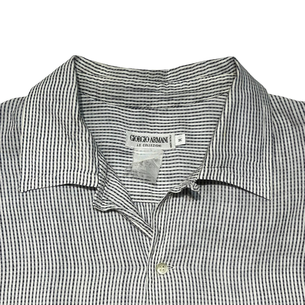 GIORGIO ARMANI(ジョルジオアルマーニ) 90's Open collar S/S stralipe shirt オープンカラー