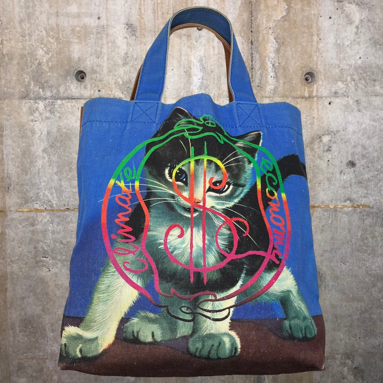 Vivienne Westwood(ヴィヴィアンウエストウッド) Kitten tote bag/キトゥントートバッグ ブルー 名作　猫