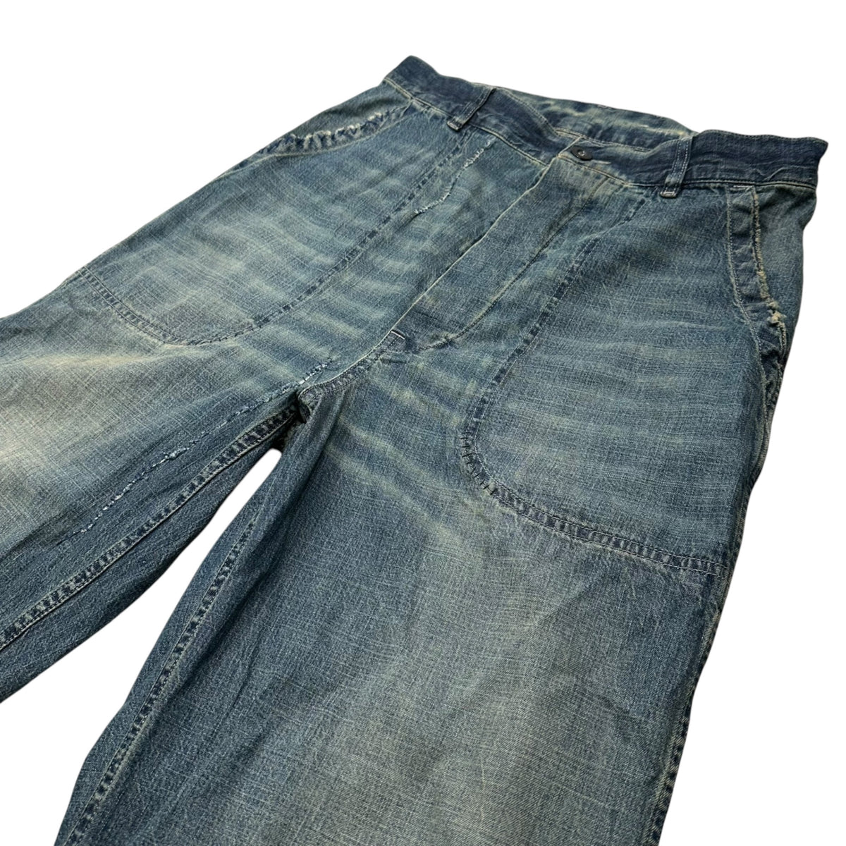 MAISON MARGIELA(メゾンマルジェラ) 2026AW  Denim Work Pants デニム ワーク パンツ S50KA0710 44 ライトインディゴ デストロイ