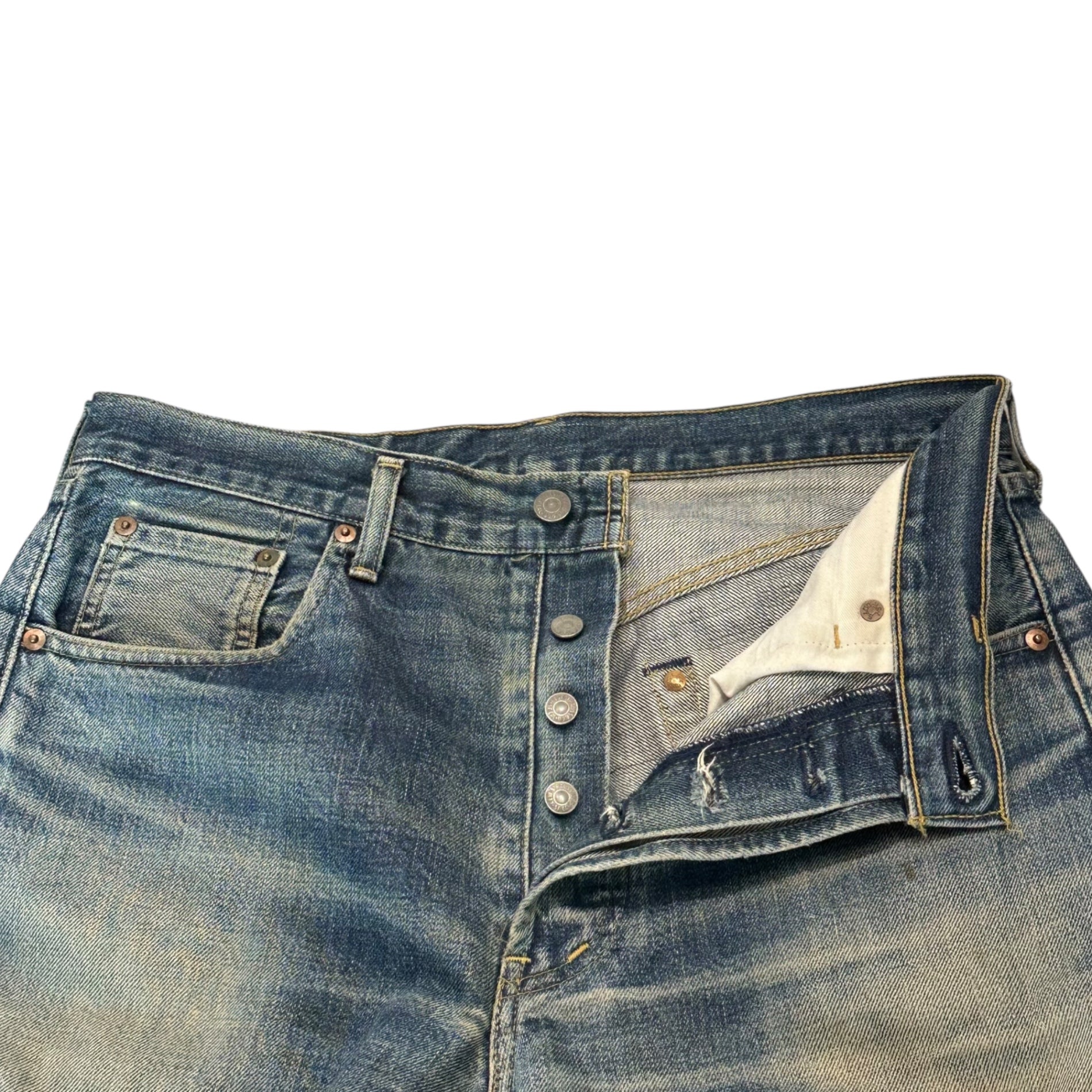 Levi's(リーバイス) 90's 503B-XX BIG E Crash Denim Pants クラッシュ デニム パンツ W34 L34 インディゴ 90年代