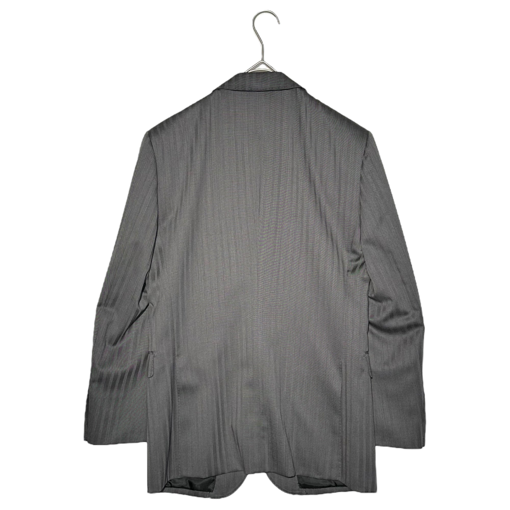 BURBERRY BLACK LABEL(バーバリーブラックレーベル) 2 Piece Striped Tailored Jacket 2ピース ストライプ テーラード ジャケット D1H06-808-05 36R(S程度) グレー ビジネス ドレス スーツ ジレ ベスト