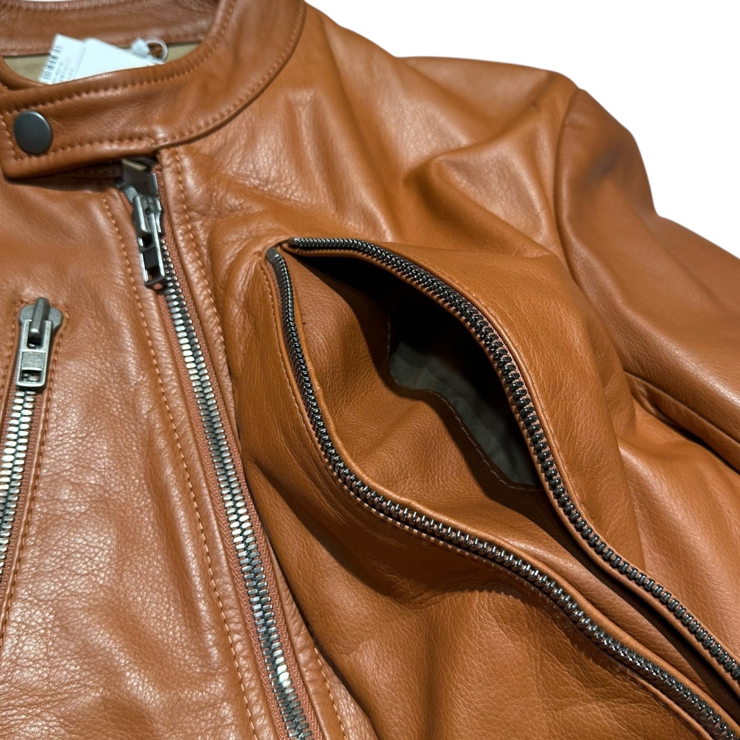 Maison Martin Margiela(メゾン マルタンマルジェラ) 08SS KOKONOE 5ZIP RIDERS JACKET ここのえ期 八の字 レザー ライダース ジャケット 28AM006 44(XS程度) キャメルブラウン 本人期 タグ付き