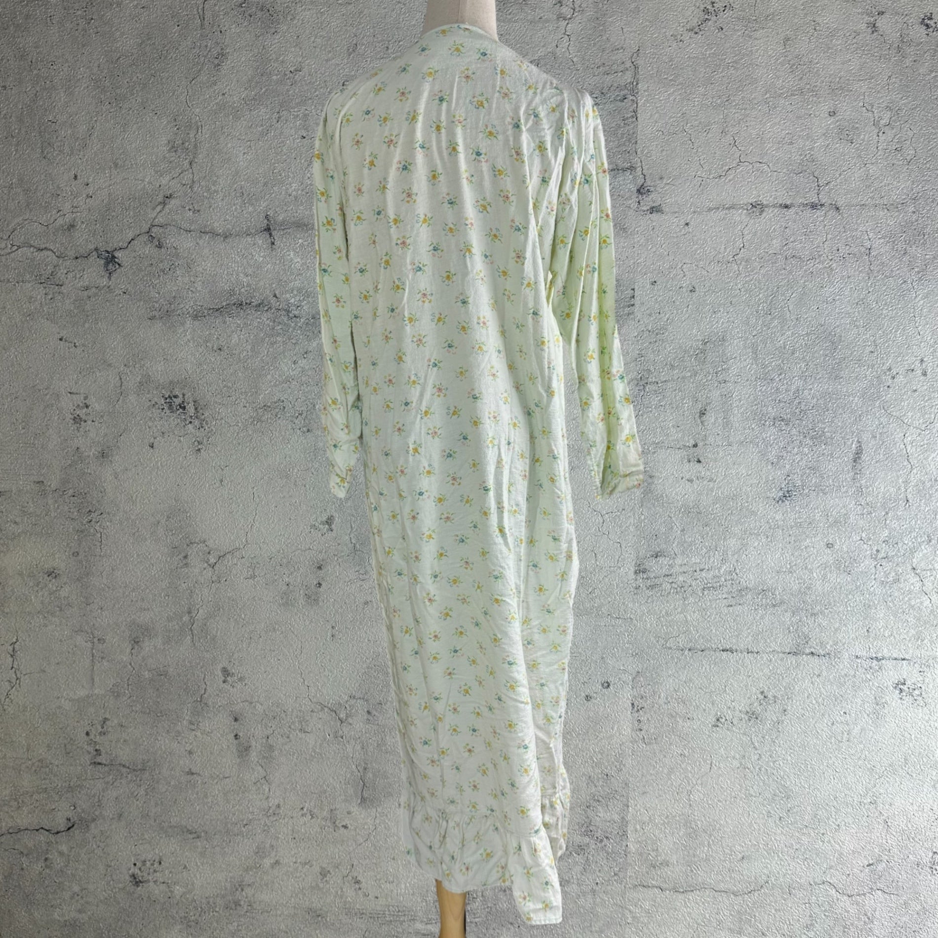 VINTAGE(ヴィンテージ) 70's flower printed lomg onepiece 花柄の長袖ロング丈ワンピース 38(M~L程度) グリーン