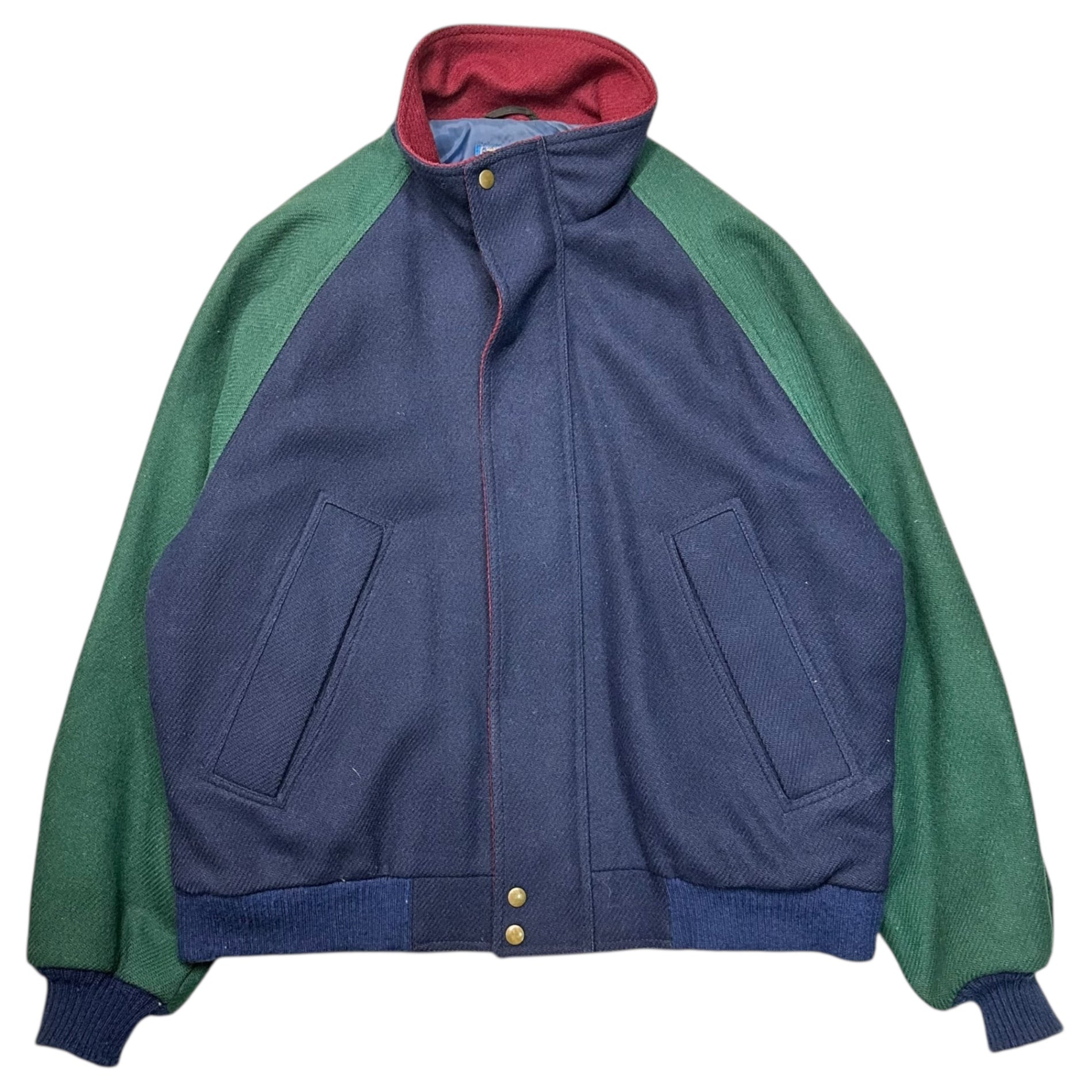 LOBO by PENDLETON(ロボ バイ ペンドルトン) 70~80's Multi-Color Wool Blouson 70～80年代マルチカラー ウール ブルゾン  L ネイビー×グリーン×レッド ヴィンテージ