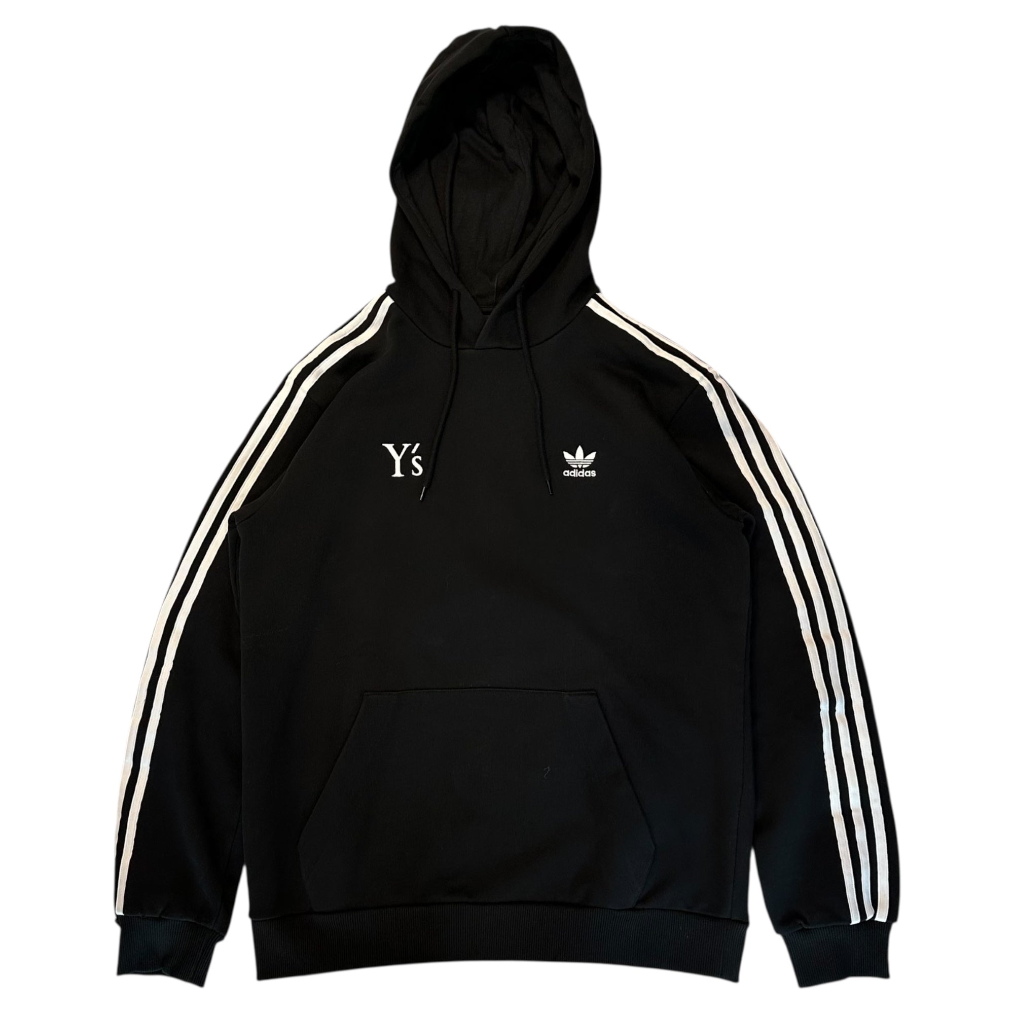 Y's × adidas(ワイズ × アディダス) 50th Anniversary Back Flower Print 3-Stripe Pullover Hoodie 50周年 記念 バック フラワー プリント 3ライン プルオーバー パーカー フーディ IM1813 S ブラック×ホワイト×イエロー 限定発売品