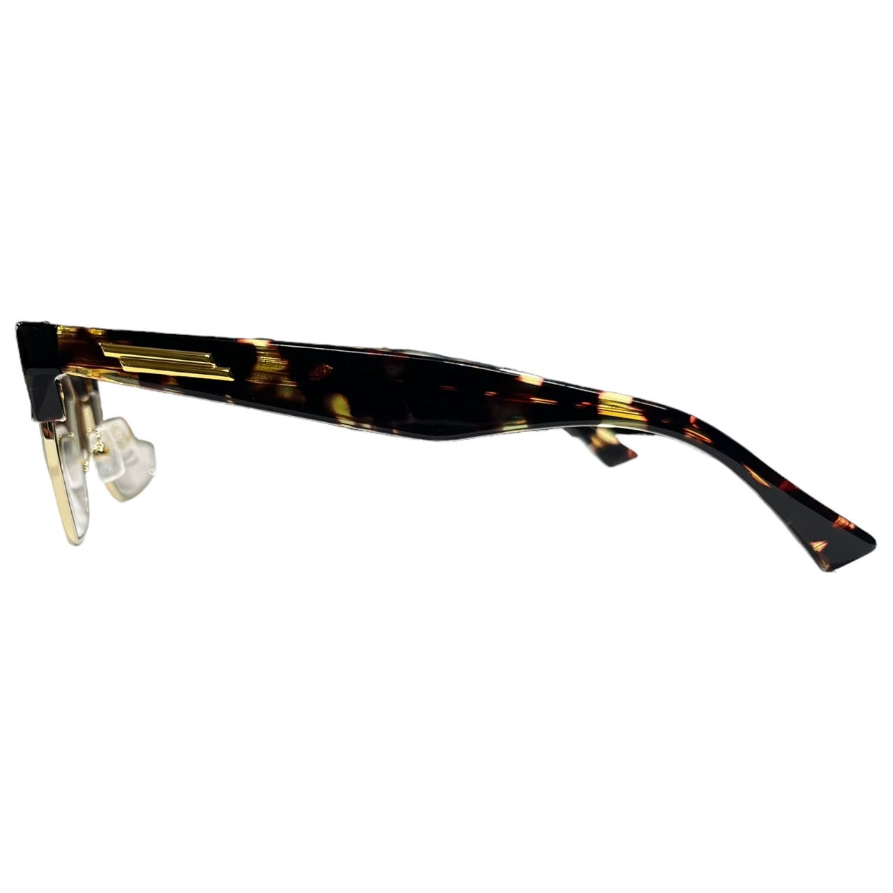 BOTTEGA VENETA(ボッテガヴェネタ) tortoiseshell half rim clear lens sunglasses/鼈甲ハーフリムクリアレンズサングラス/眼鏡/メガネ BV1100O-002 ブラウン×クリア