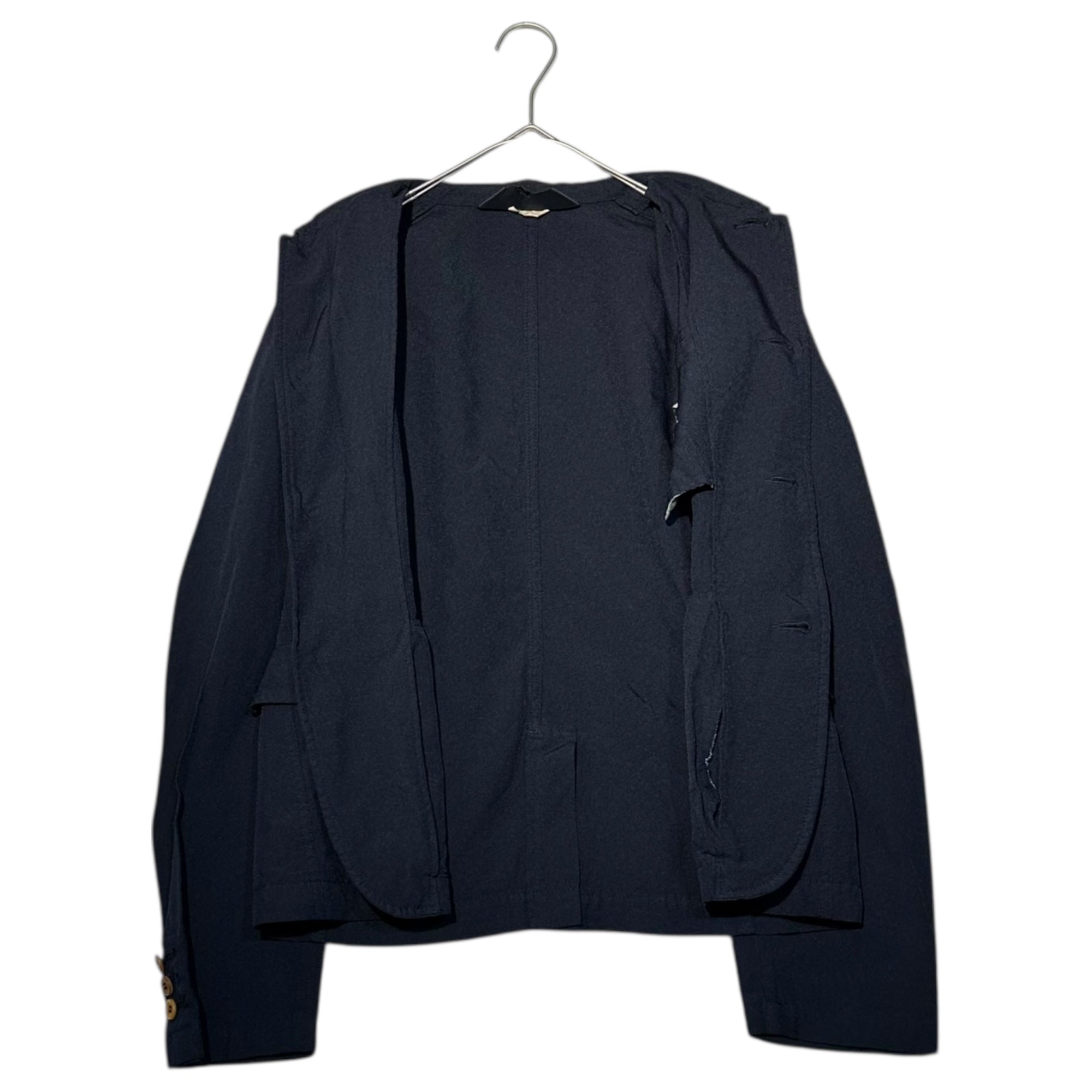 COMME des GARCONS COMME des GARCONS(コムデギャルソンコムデギャルソン) 14SS Polyester Round Collar 4B Jacket ポリエステル 丸襟 4B ジャケット RM-J007 M ネイビー AD2013