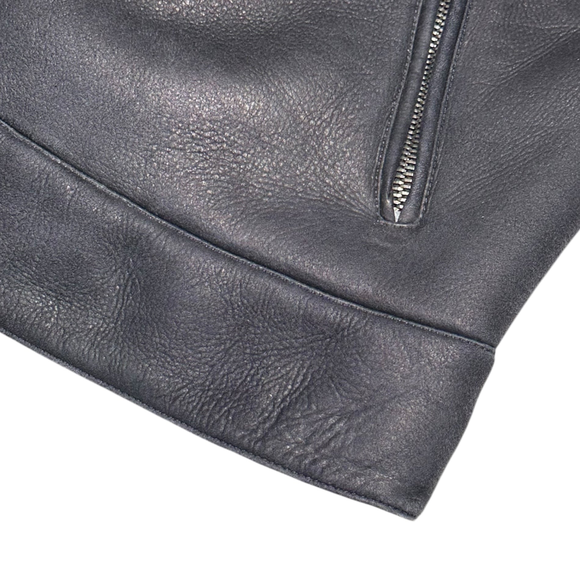 GUCCI(グッチ) Goatskin Mouton Biker Jacket 山羊革 ムートン バイカー ジャケット 354176 XS189 48(M程度) ブラック ライダース レザー