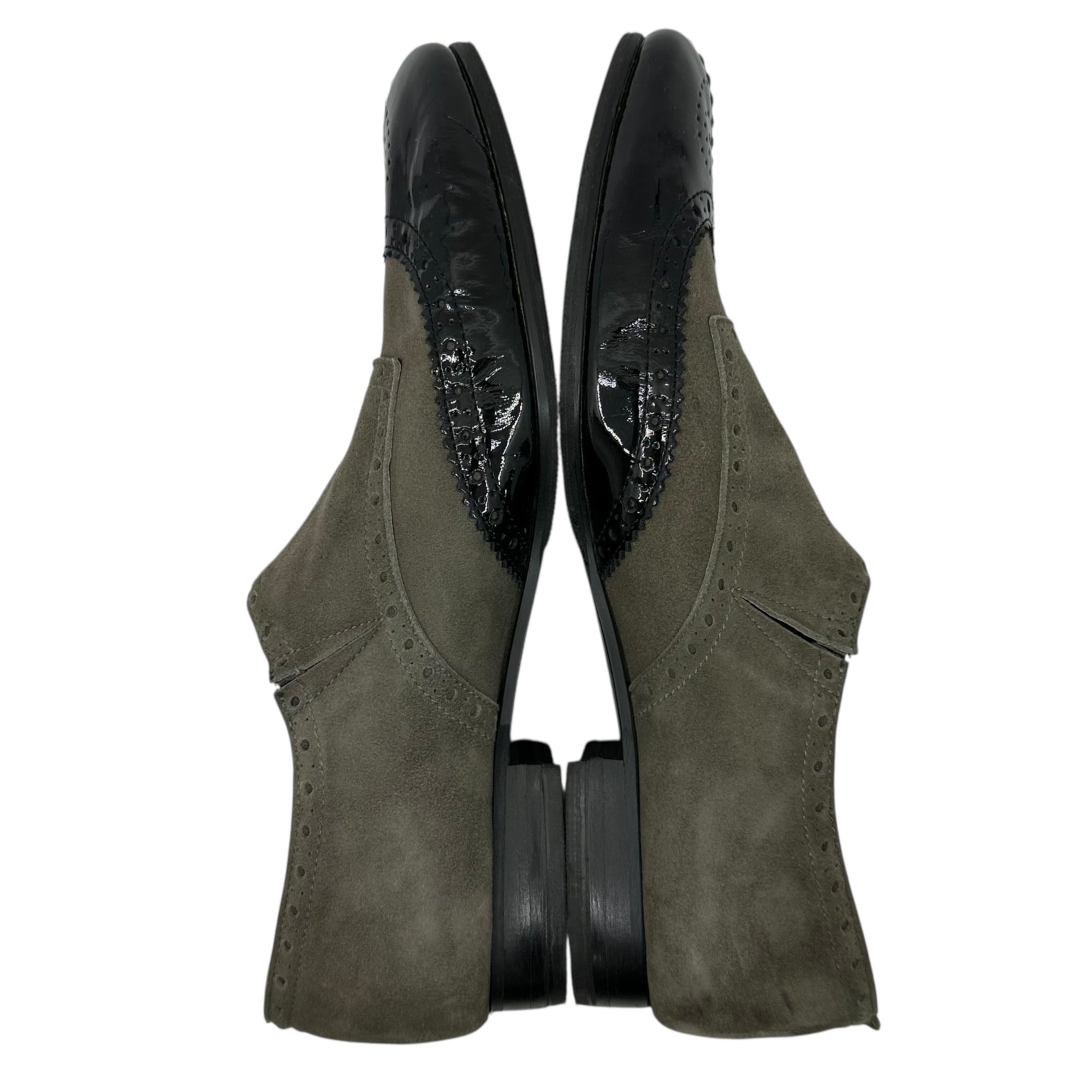 tricot COMME des GARCONS(トリココムデギャルソン) Medallion Side-Gore Patent Suede Shoes メダリオン サイドゴア パテント スウェード シューズ 25cm ブラック×ブラック レザー