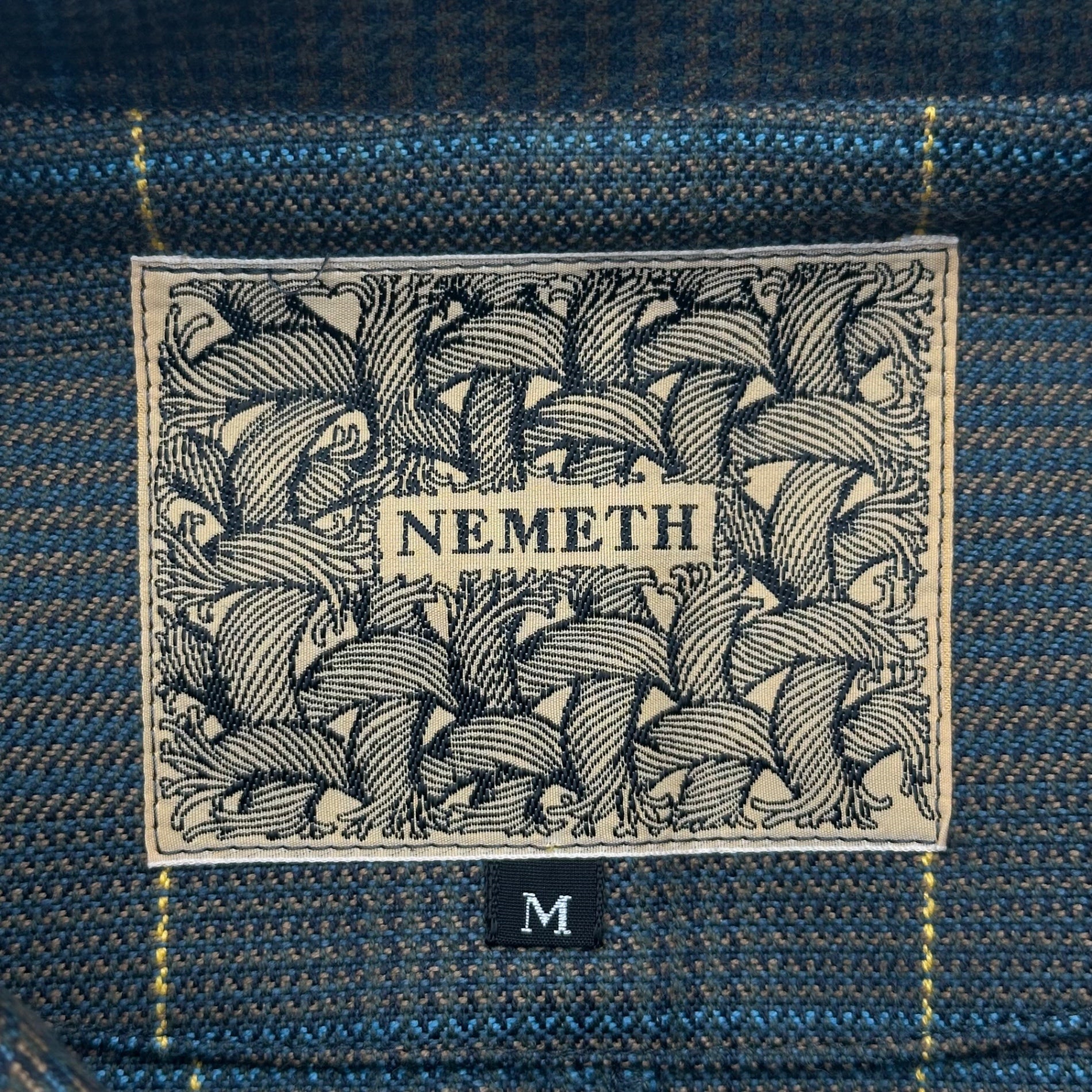 Nemeth(ネメス) Check Cotton Jakect Pants Casquette 3 Set Up チェック コットン ジャケット パンツ キャスケット セットアップ M グレー オーバーサイズ