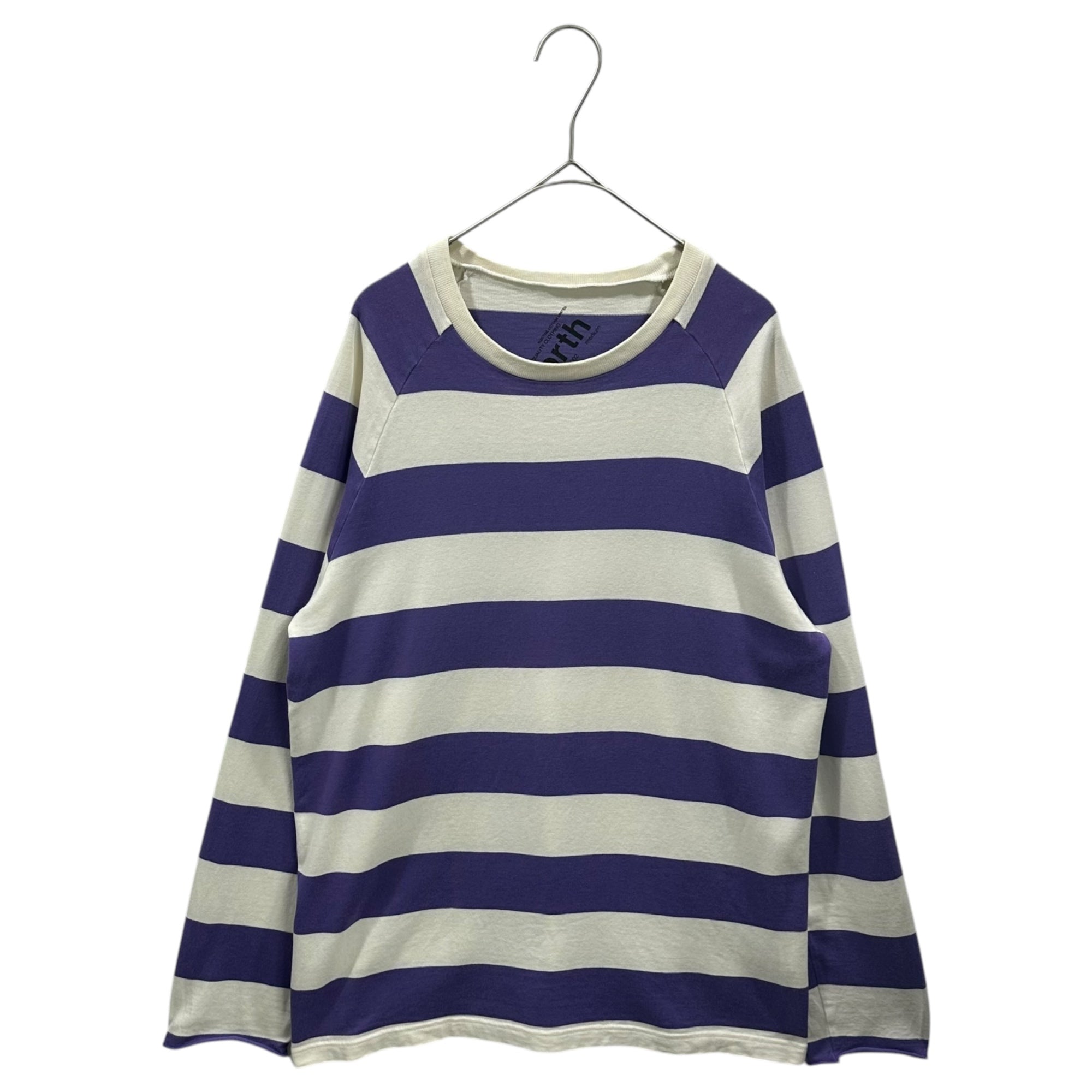 ELECTRIC COTTAGE(エレクトリックコテージ) 2002AW Striped L/S T-shirt ボーダー 長袖 Tシャツ M パープル×ホワイト 00's カットソー