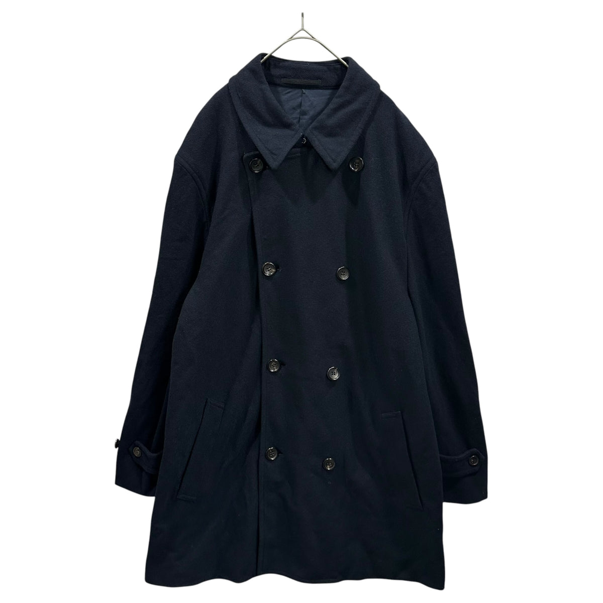 COMME des GARCONS HOMME PLUS(コムデギャルソンオムプリュス) 1997AW Double-Layer Wool Half Coat ダブル ウール ハーフ コート PC-040040 M ネイビー AD1997 90s アーカイブ