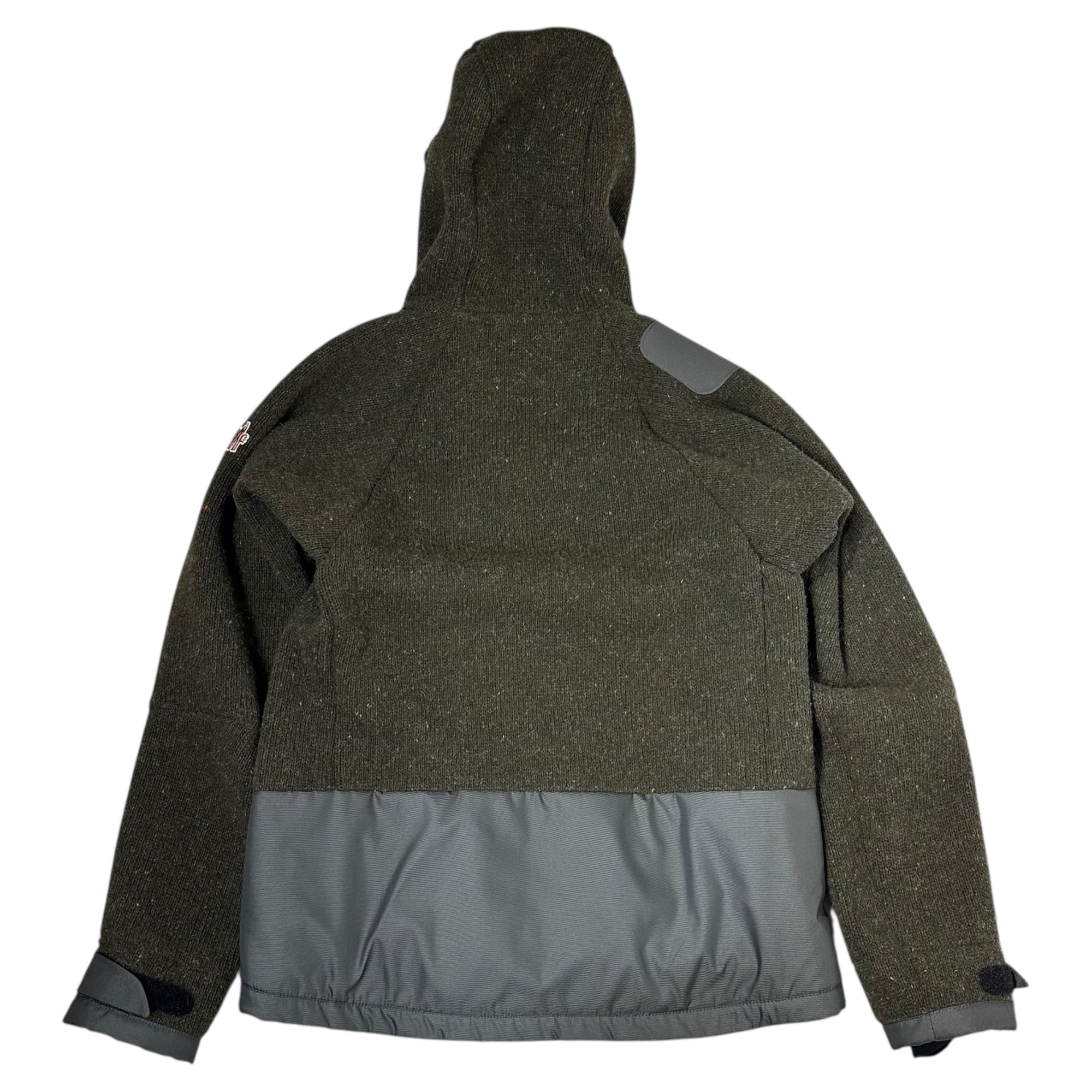 MONCLER(モンクレール) Grenoble Romerstein Men Hooded グルノーブル ウール ナイロン フーデット ジャケット 320974107485 1(S程度) オリーブ×グレー フリース ニット モンクレールジャパン