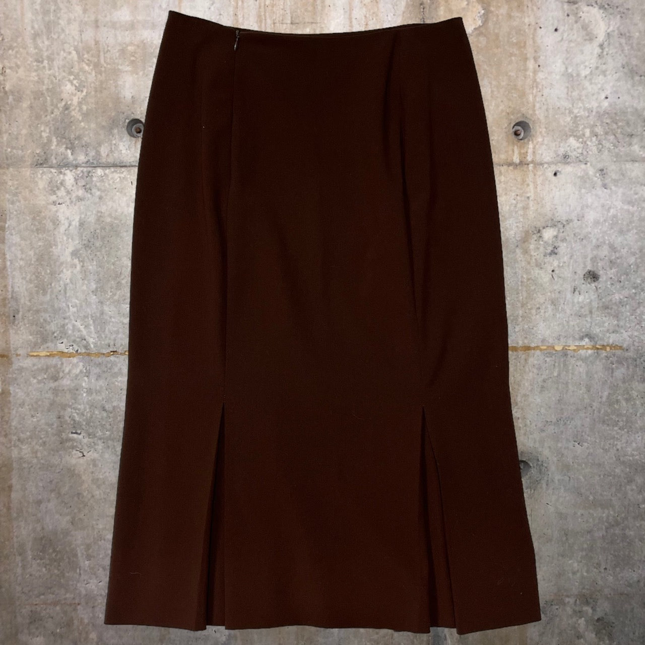 HERMES(エルメス)  by Jean Paul Gaultier Stretch Wool Skirt/ゴルチエ期ストレッチウールスカート/デザインスカート SIZE 36(S) ブラウン 稀少アイテム 美品