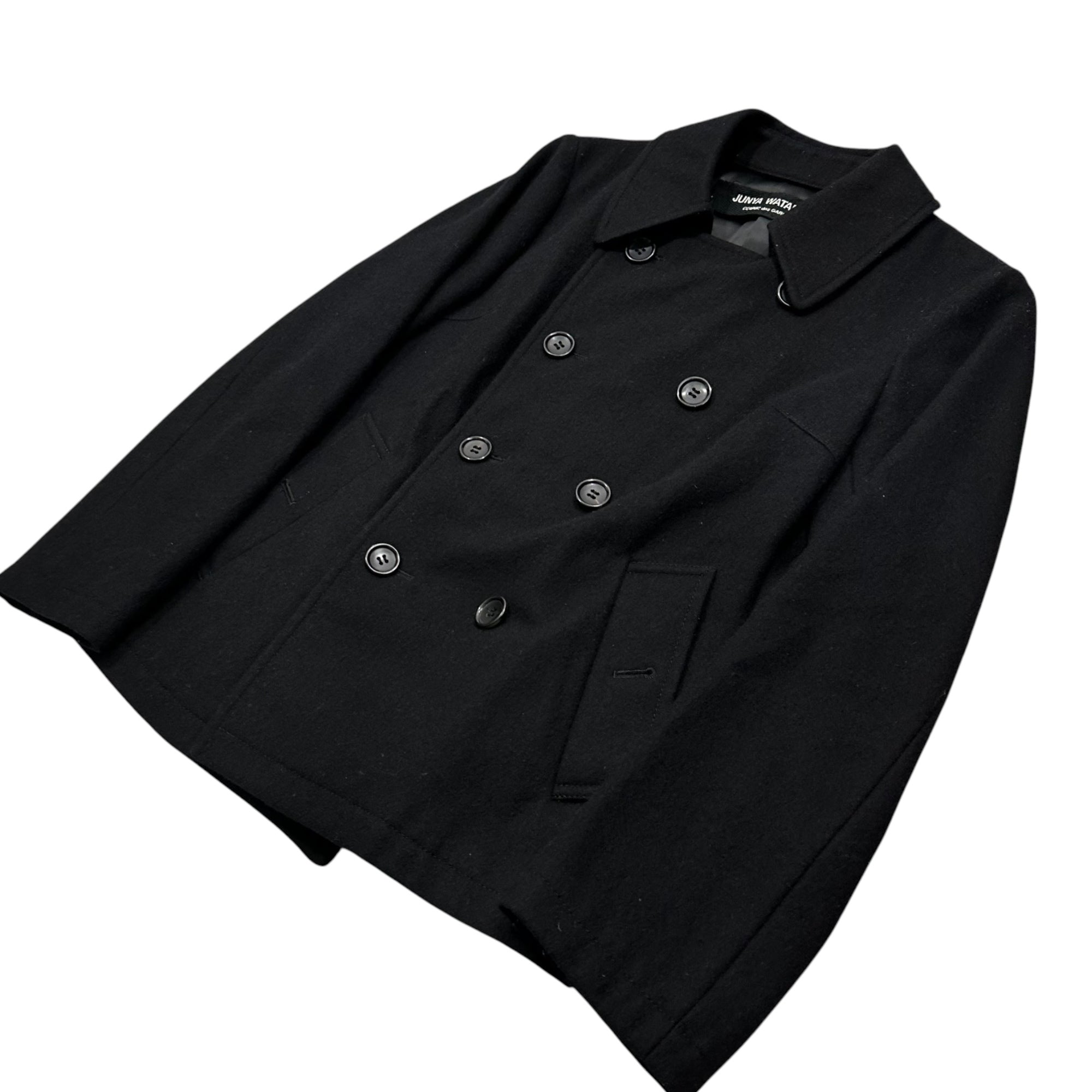 JUNYA WATANABE COMME des GARCONS(ジュンヤワタナベコムデギャルソン) 2008AW MeLton Peacoat メルトン Pコート JB-C044 表記無(M程度) ブラック AD2008
