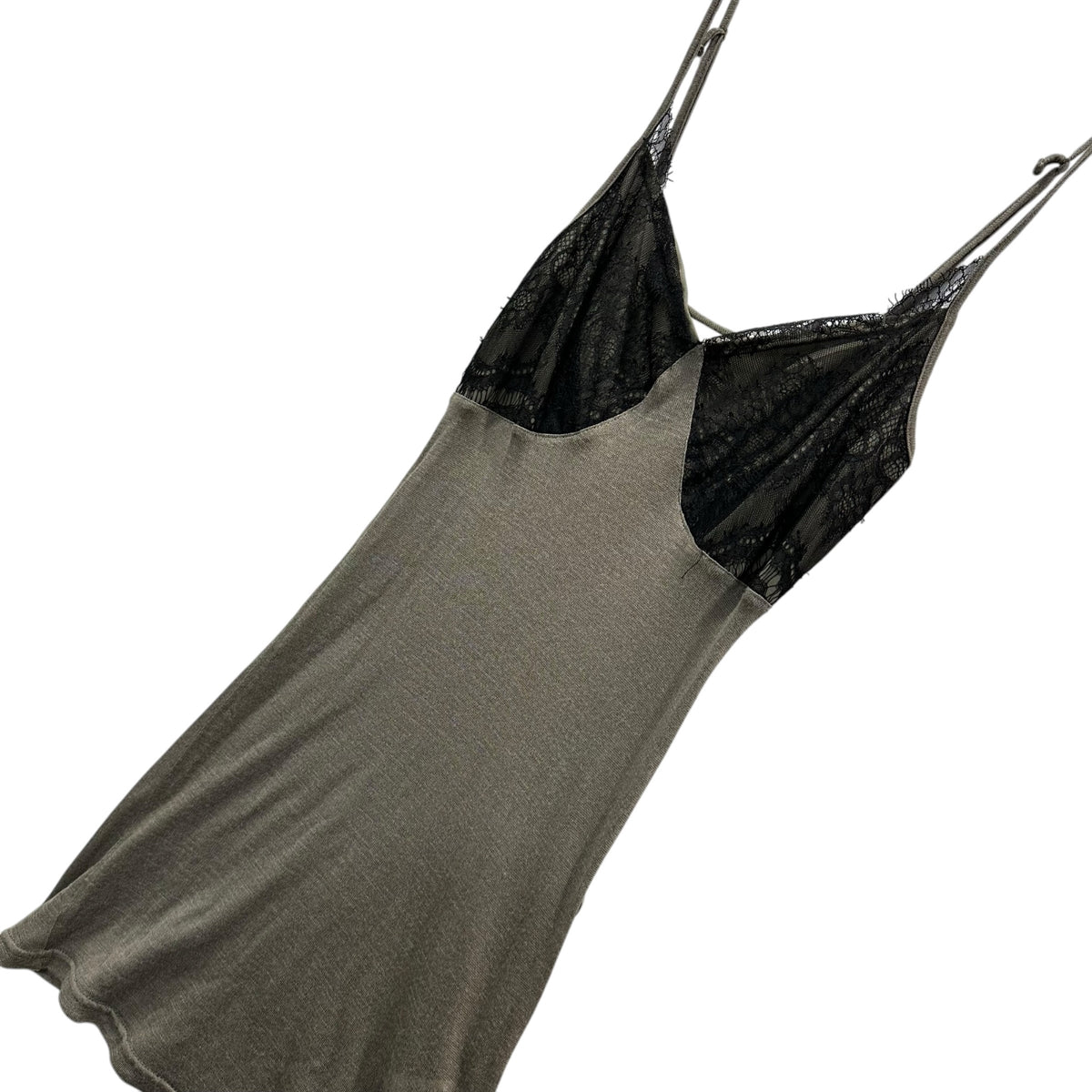 SHARE SPIRIT(シェアースピリット) Lace-trimmed camisole レース 切替 キャミソール KS1221 36 カーキ×ブラック