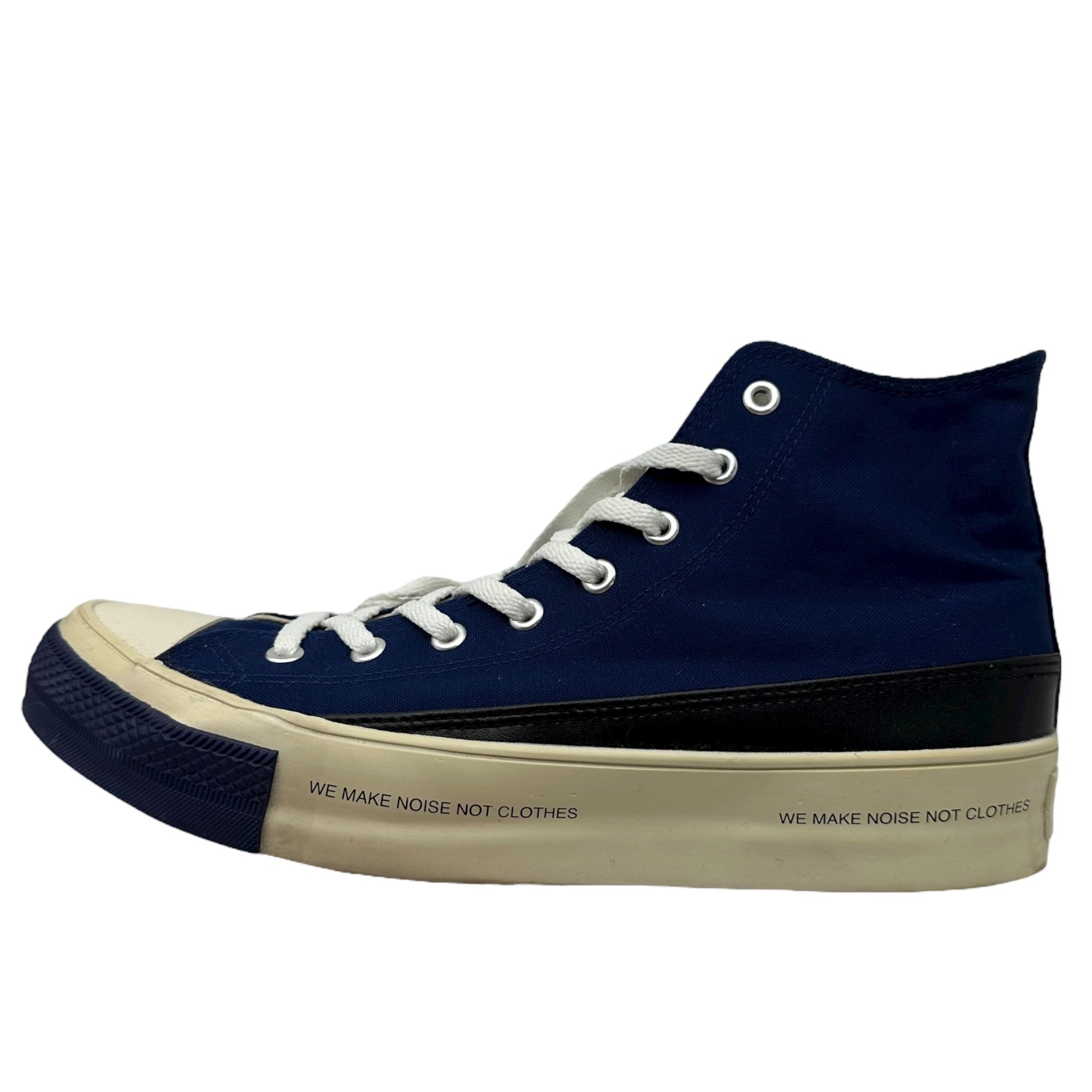 UNDERCOVER(アンダーカバー) 16SS High-top canvas sneakers レザー 切替 ハイカット キャンバス スニーカー UCQ4F03-1 L(27cm~27.5cm) ネイビー