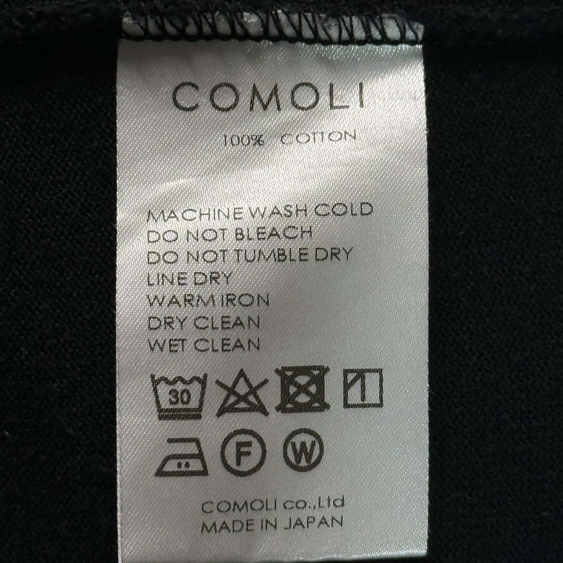 COMOLI(コモリ) 23SS Football T-shirt フットボール Tシャツ X01-05005 3 フェードブラック 長袖 スウェット