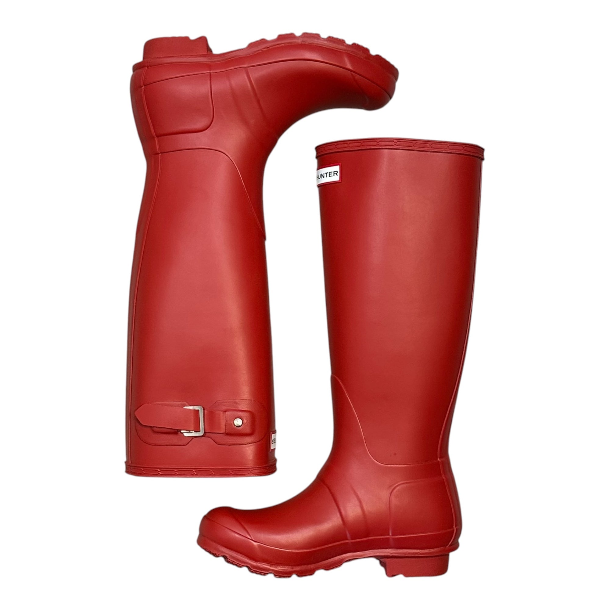 HUNTER(ハンター) Long Rubber Boots ロング ラバー ブーツ UK4 レッド 雨靴 レインブーツ