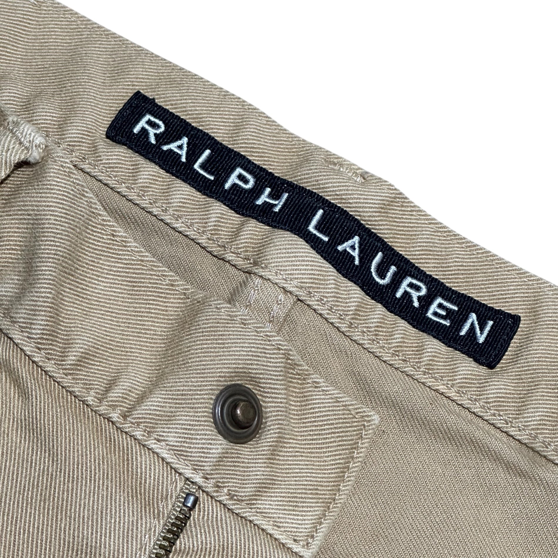 RALPH LAUREN BLACK LABEL(ラルフローレン ブラック レーベル) Biker Denim Pants バイカー デニム パンツ W32 ベージュ 品質表示タグ切取 廃番ライン