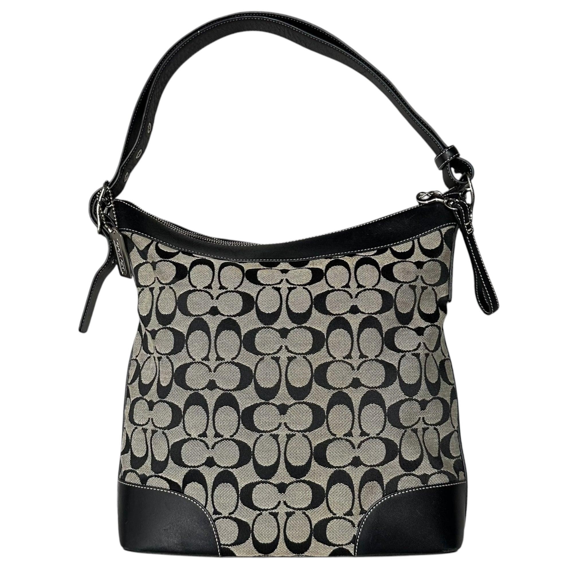COACH(コーチ) Signature Shoulder Bag シグネチャー ショルダー バッグ 6346 グレー×ブラック