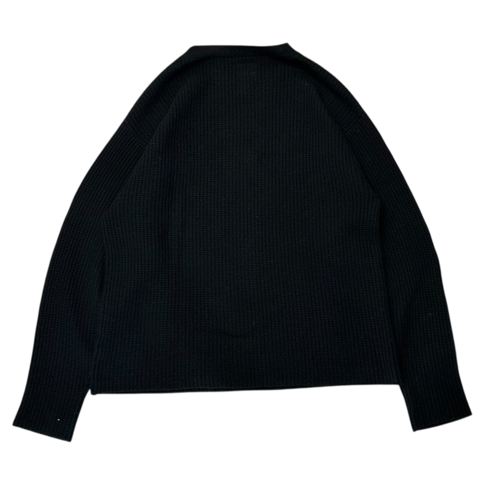 WTAPS(ダブルタップス) 22AW WAFFLE 01 SWEATER/WOOL サムホール ワッフル ウール ニット 202MADT-KNM02 01 ブラック