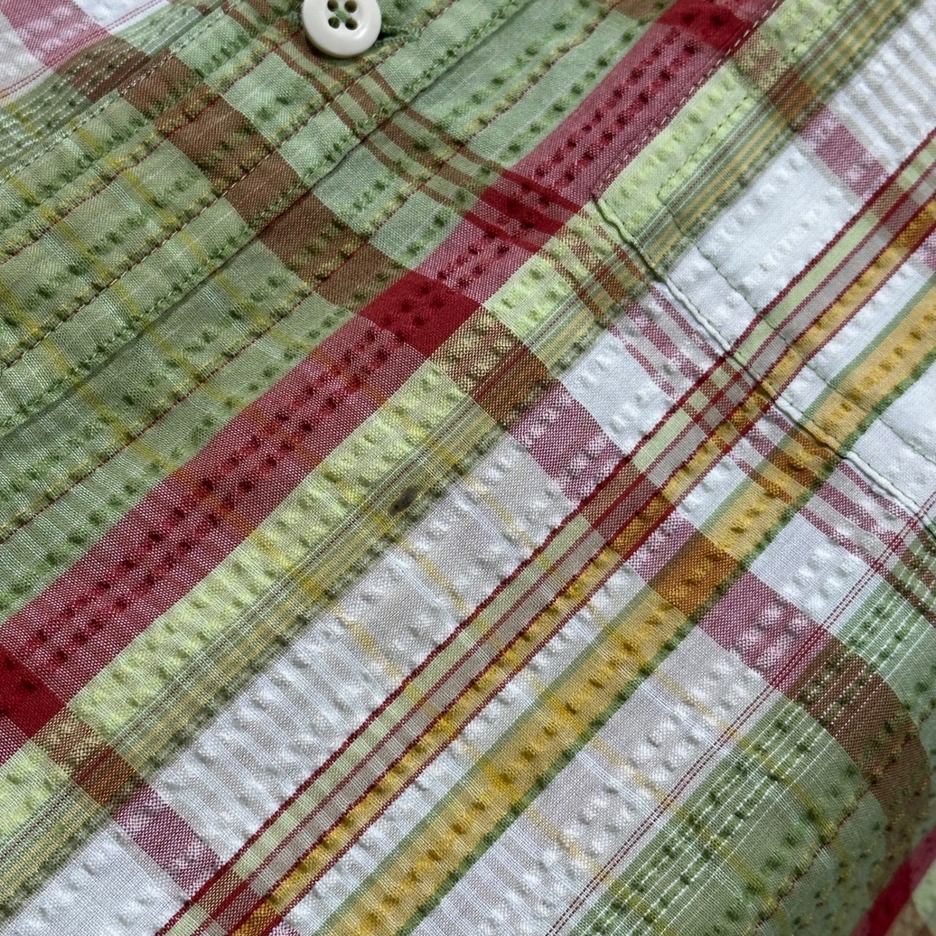 Patagonia(パタゴニア) 2006's Puckerwear Shirt パッカーウェア シャツ 52998S6 M グリーン×レッド 00's 半袖 シアサッカー