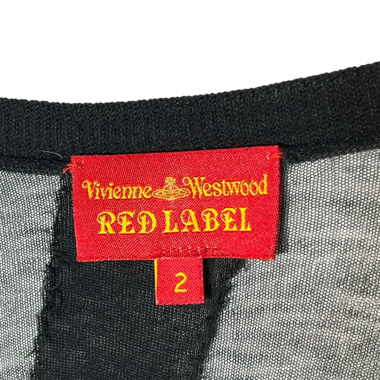 Vivienne Westwood RED LABEL(ヴィヴィアンウエストウッドレッドレーベル) 00's Brand name embossed sheer knit cardigan ブランド名 型押し シアー ニット カーディガン 357-01-14065 2(M) ブラック オリゾンティタグ