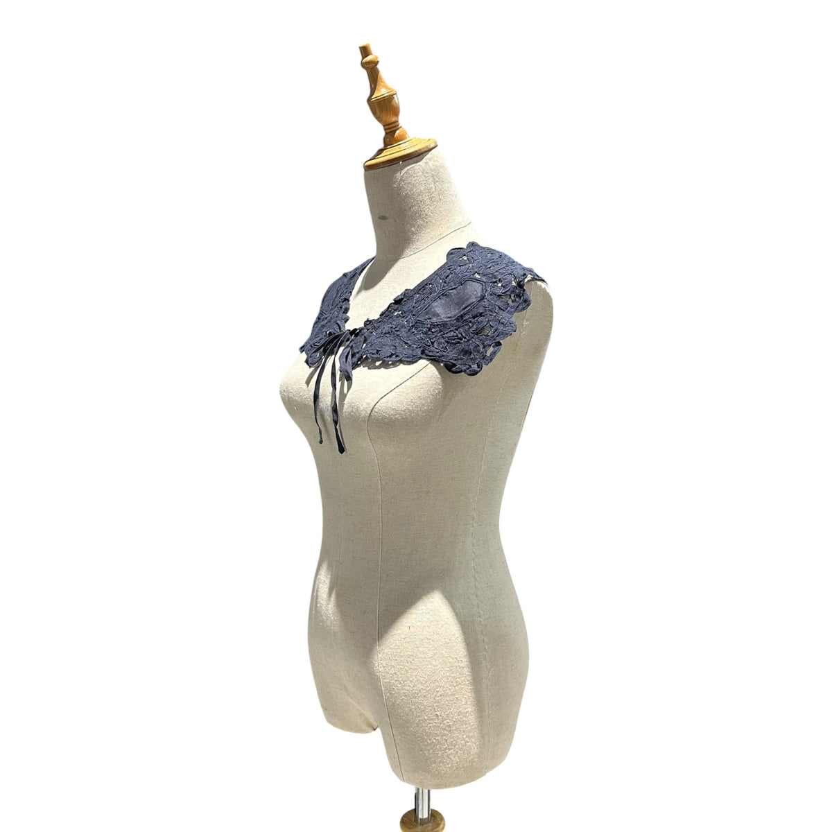 Vlas Blomme(ヴラスブラム) Detachable collar Botanical dye つけ襟 ボタニカルダイ ダークネイビー