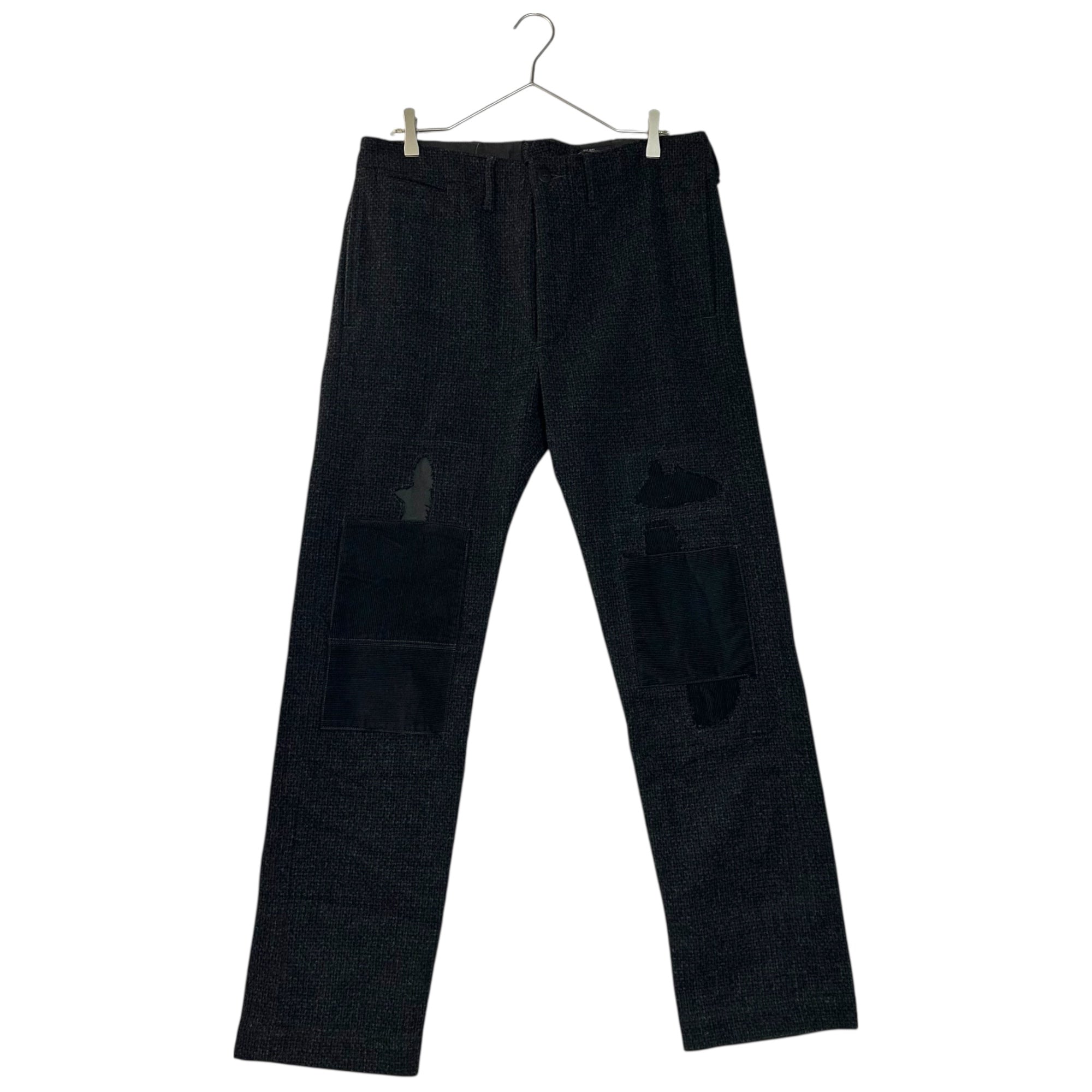 RRL(ダブルアールエル) Vintage-Washed Patchwork Wool Pants ヴィンテージ加工 パッチワーク ウール パンツ 32 チャコールグレー