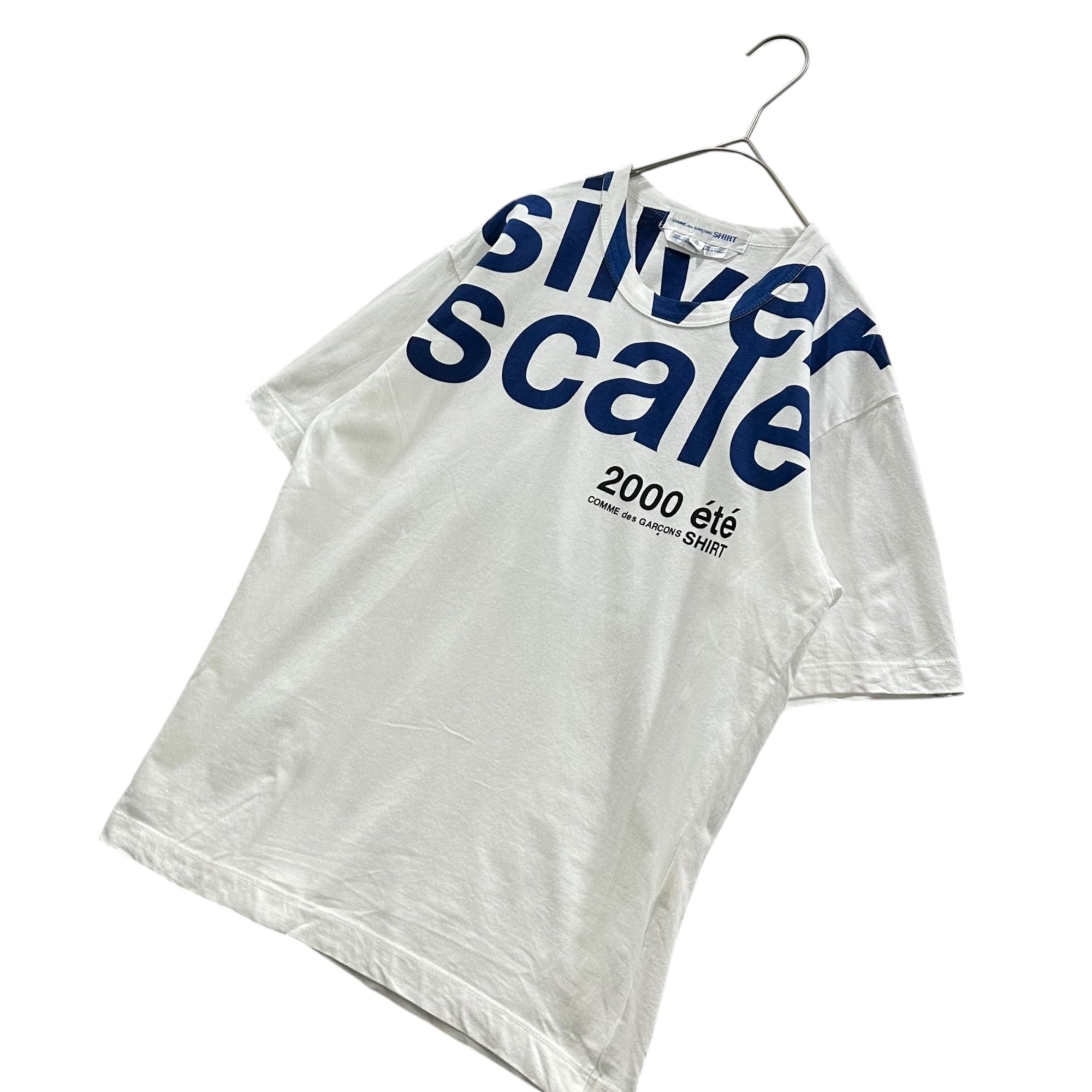 COMME des GARCONS SHIRT(コムデギャルソンシャツ) 2000 ete Print Crew Neck T-Shirt プリント クルーネック Tシャツ S ホワイト×ブルー