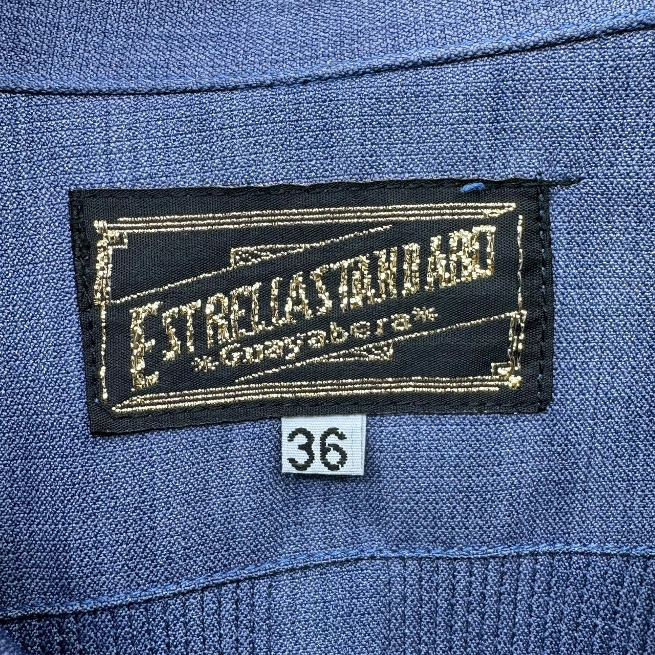 Estrella Standard Guayabera(エストレヤスタンダードグァジャベーラ) LONG SLEEVES GUAYABERA REJILLADA CIPRE 長袖 キューバ シャツ 36(S程度) スカイブルー