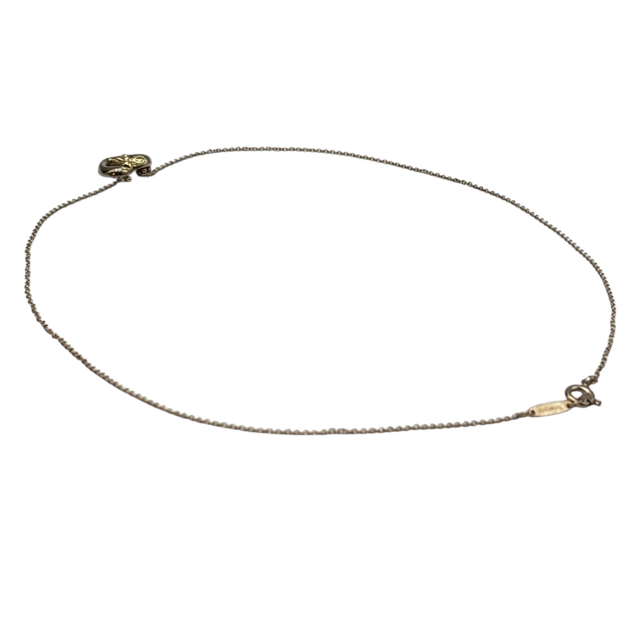 TIFFANY & CO.(ティファニー) Silver & Gold Combination Heart Ribbon Necklace シルバー ＆ ゴールド コンビ ハート リボン ネックレス シルバー×ゴールド