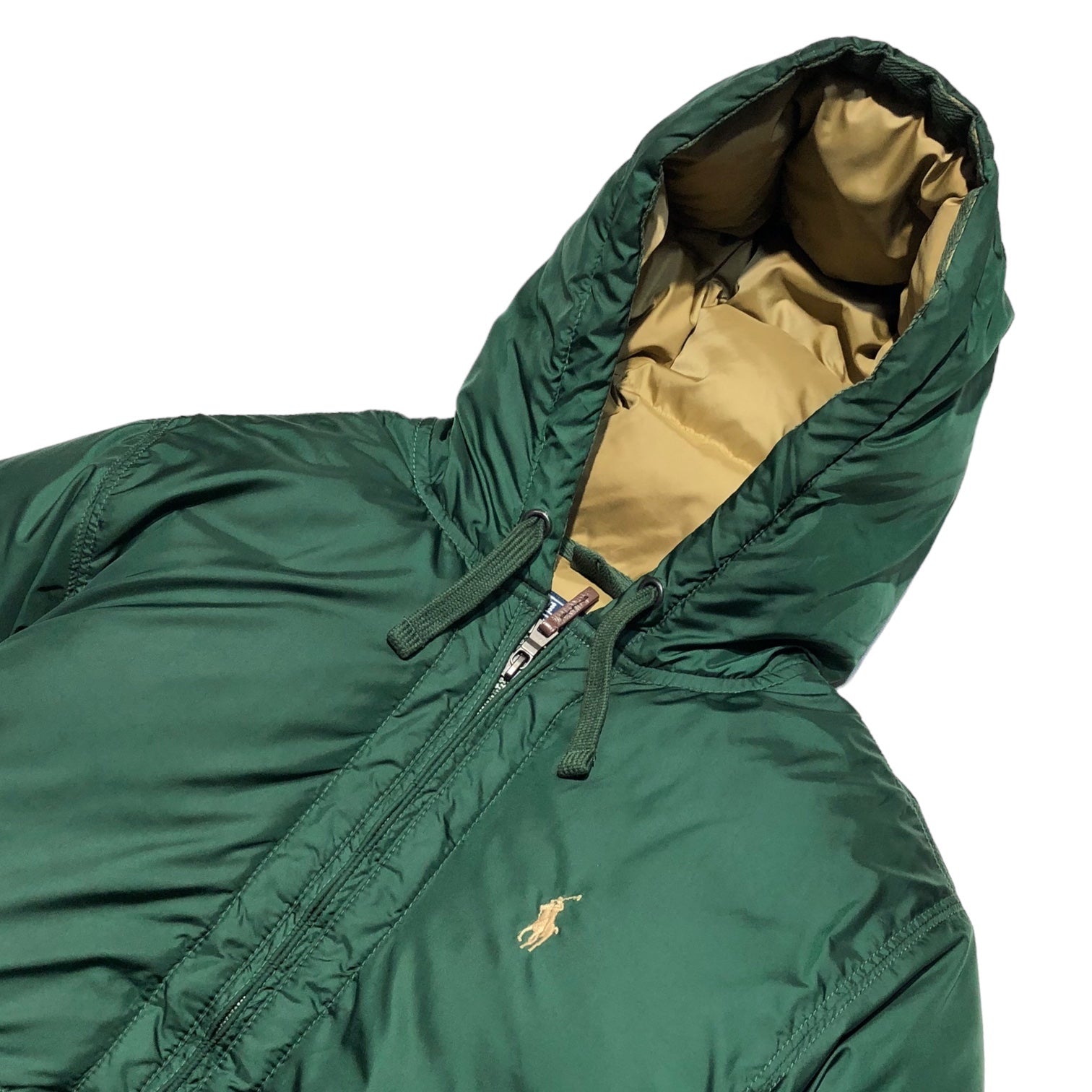 POLO RALPH LAUREN(ポロラルフローレン) One point logo hooded down jacket ワンポイント ロゴ  フーデット ダウン ジャケット MNBLOTWM5E00009 S グリーン