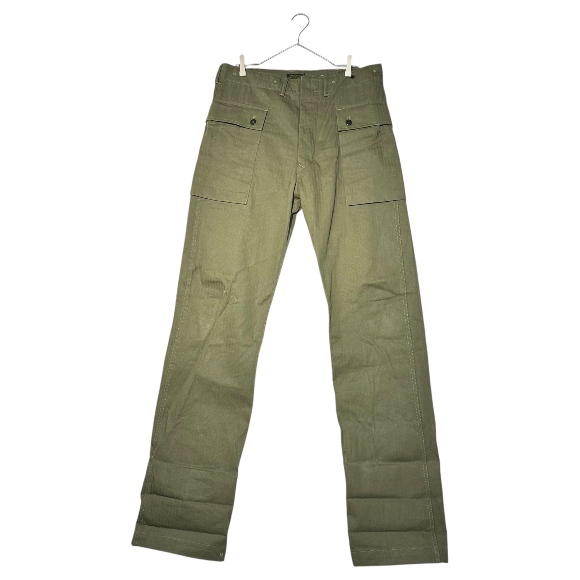 RRL(ダブルアールエル) Herringbone Military Cargo Pants ヘリンボーン ミリタリー カーゴ パンツ RN41381 34 セージグリーン