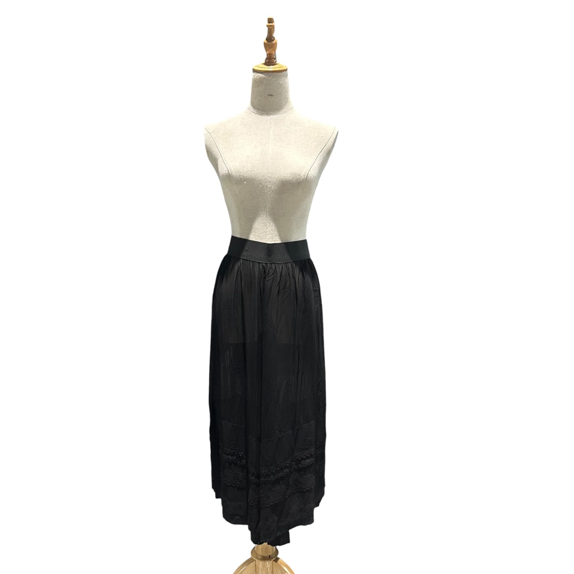 COMME des GARCONS(コムデギャルソン) 2005SS Hem-Decorated Cupro Sheer Skirt 裾 装飾 キュプラ シアー スカート GO-S083 S ブラック 製品染め SAMPLE品