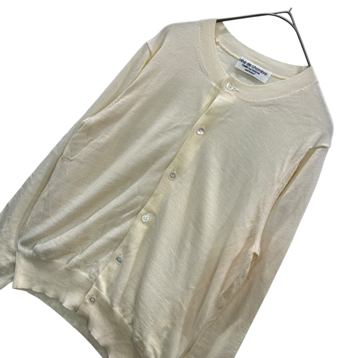 robe de chambre COMME des GARCONS(ローブドシャンブルコムデギャルソン) 2002SS Wool Basic Cardigan ウール ベーシック カーディガン RE-N003 FREE アイボリー AD2001