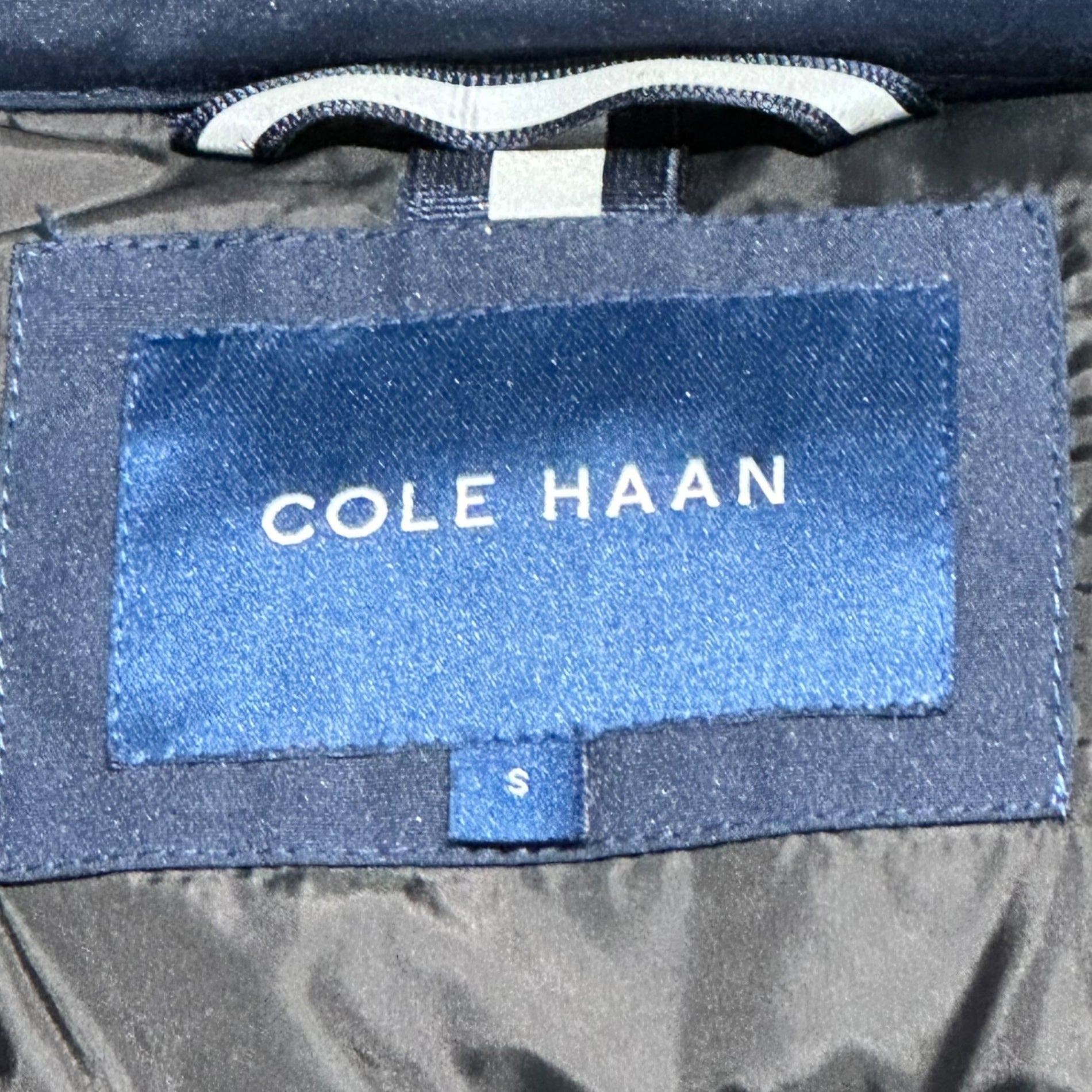 COLE HAAN(コールハーン) Fur-Trimmed Down Jacket ファー付 ダウン ジャケット 53ZAW9036 S ネイビー